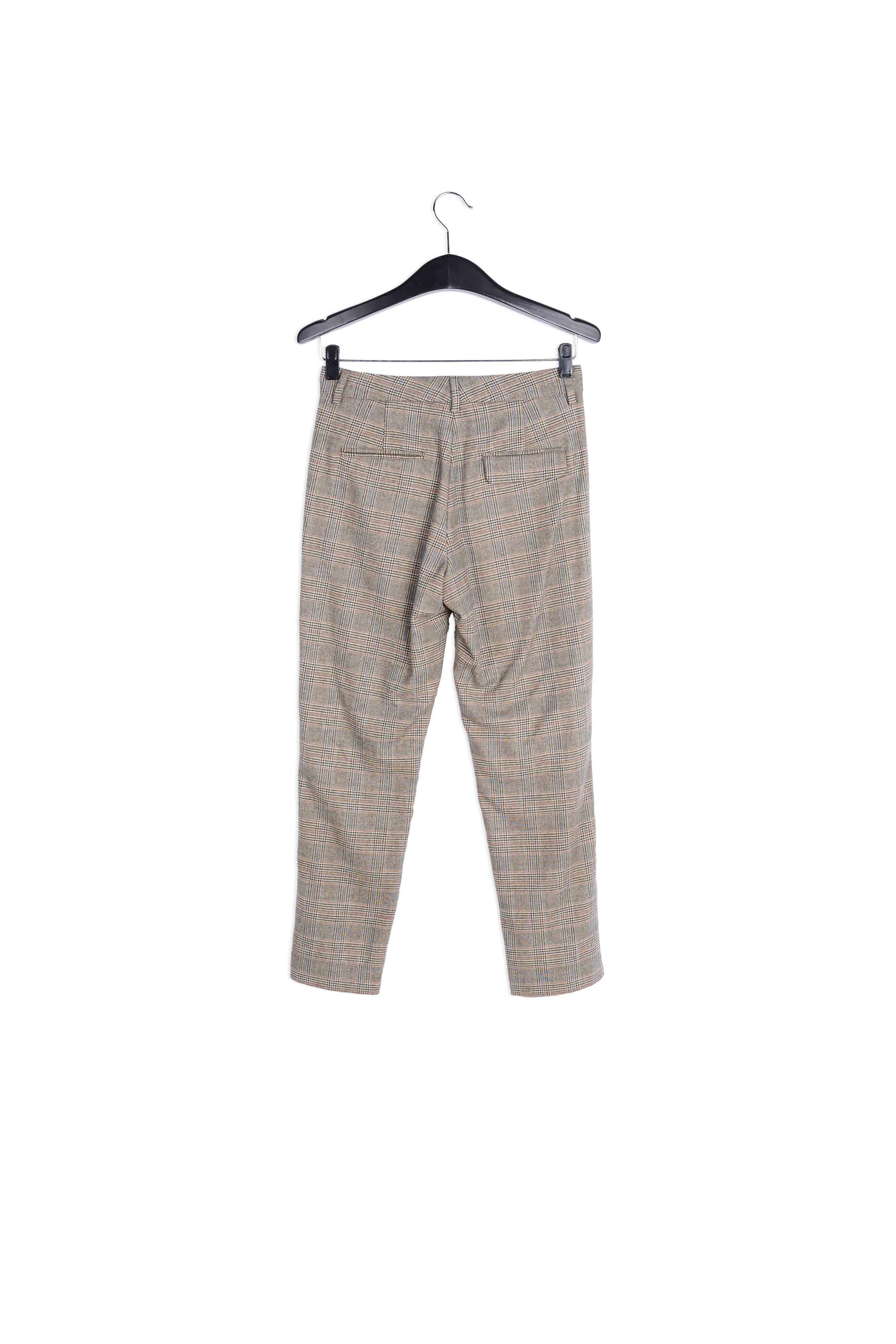 Pantalon gris clair à carreaux RE—SSENTIEL | Essentiel second hand