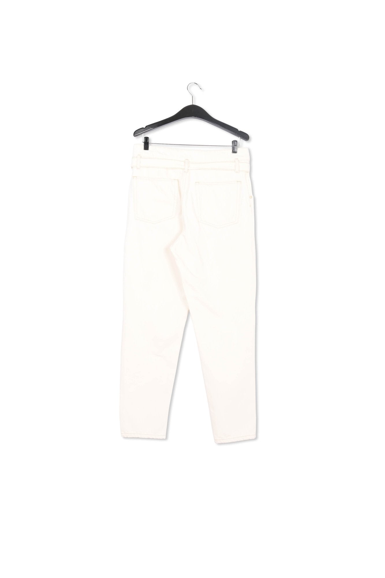 Off-white belted carrot-shaped high-rise jeans RE—SSENTIEL | Essentiel second hand