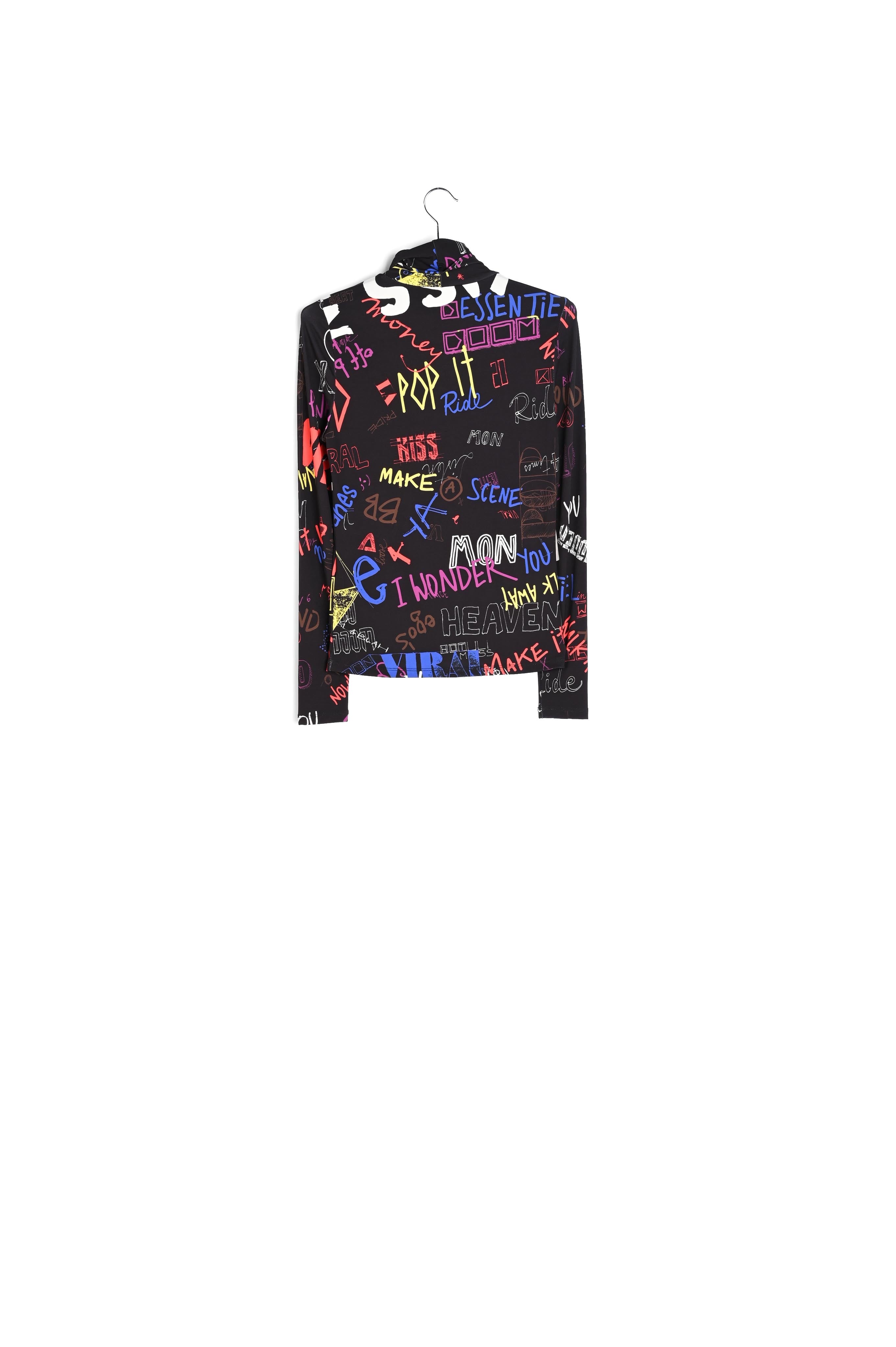 Top met rolkraag en tekst RE—SSENTIEL | Essentiel second hand