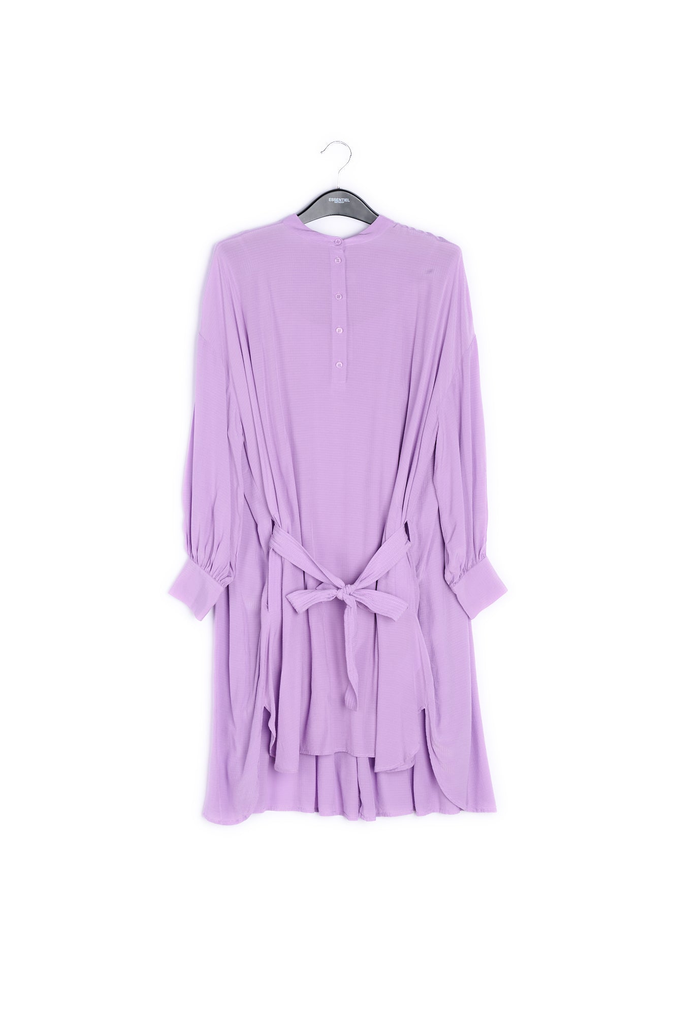 Lilac relaxed-fit shirt dress with plissé backside RE—SSENTIEL | Essentiel second hand