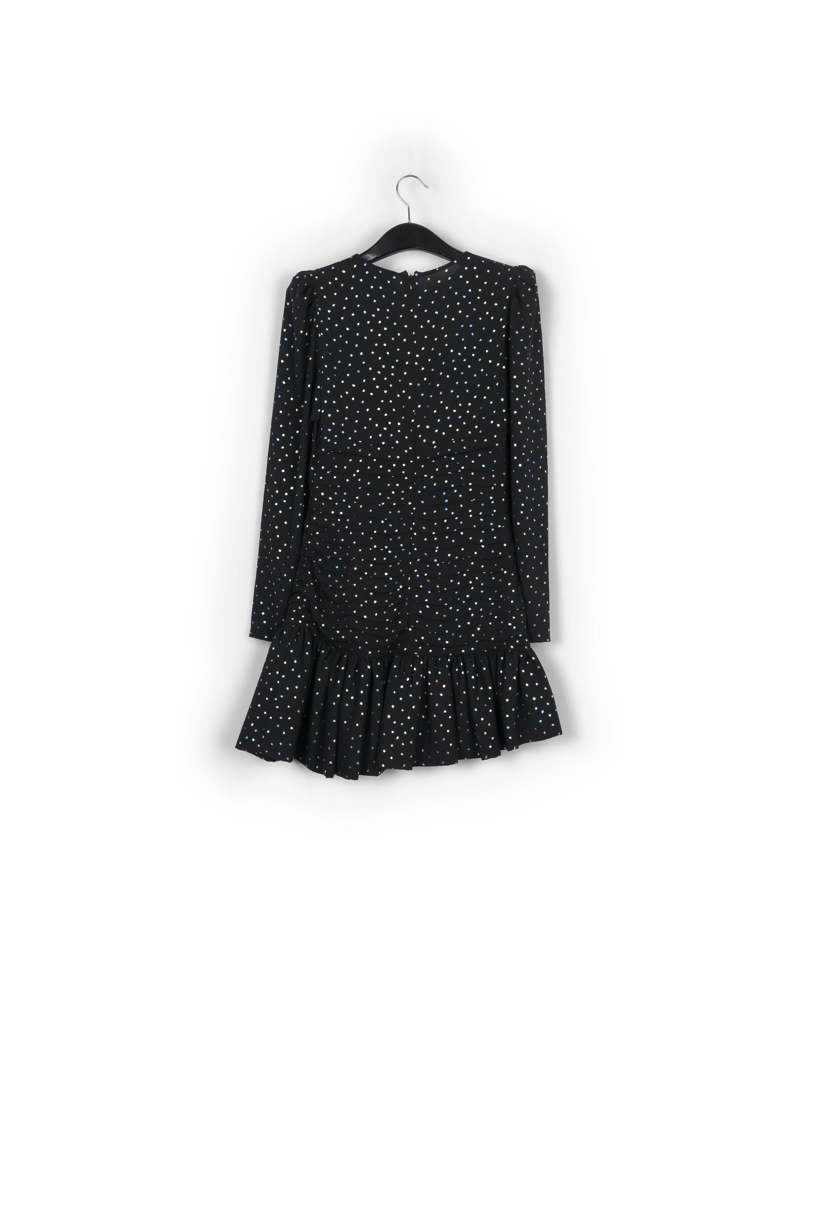 Black mini dress with holographic polka dots RE—SSENTIEL | Essentiel second hand