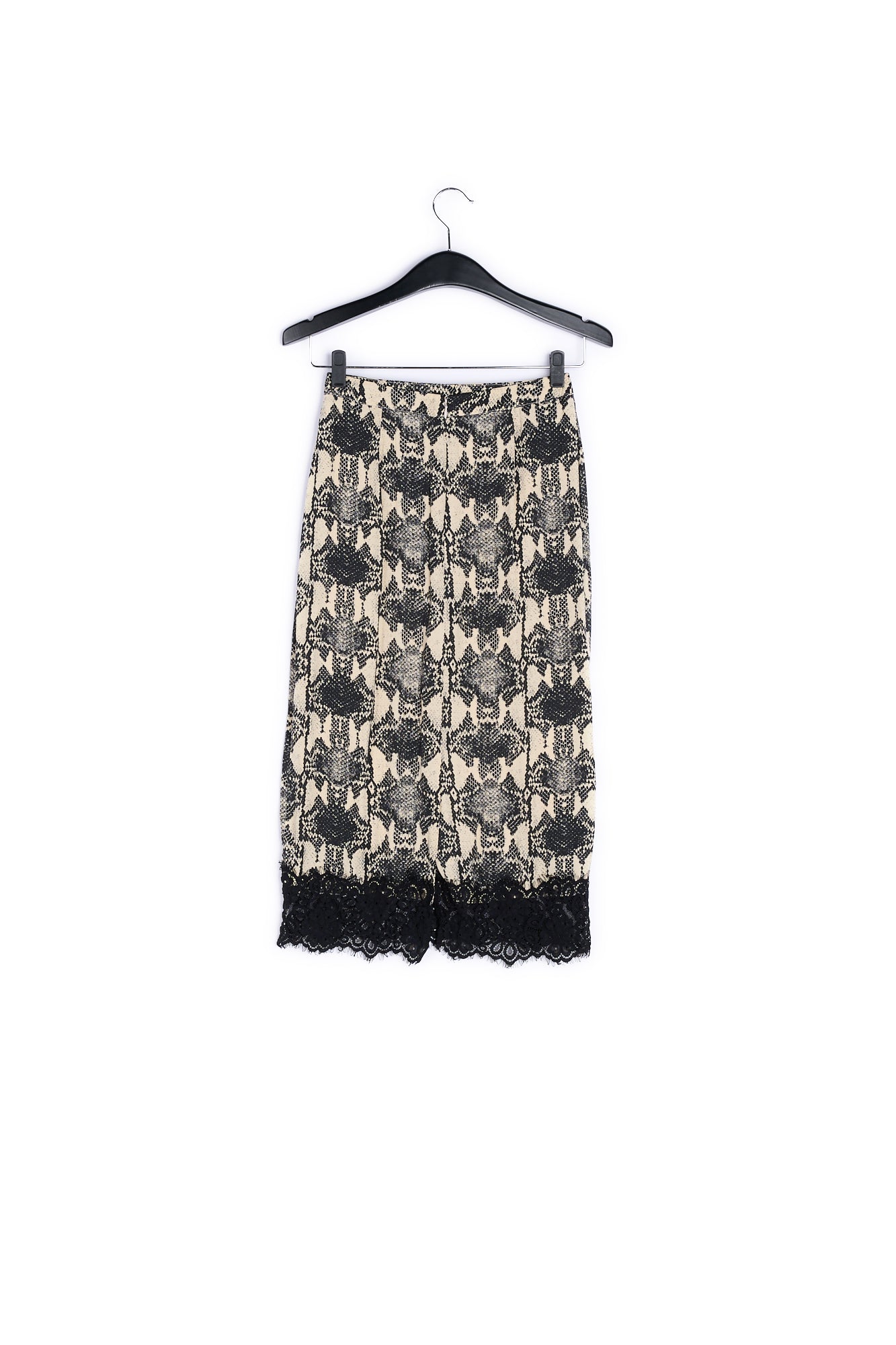 Jupe crayon écru à imprimé serpent RE—SSENTIEL | Essentiel second hand