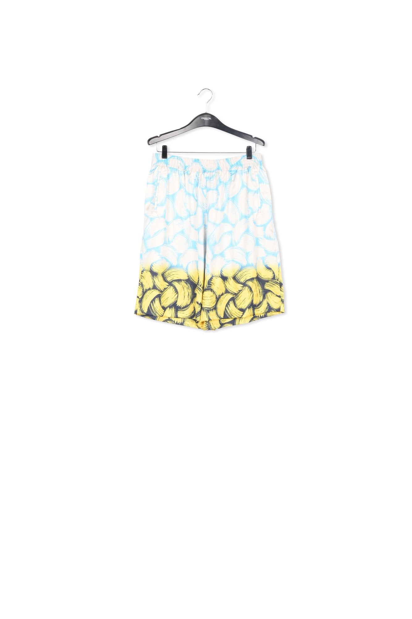 Blue, off-white and yellow abstract-print shorts RE—SSENTIEL | Essentiel second hand