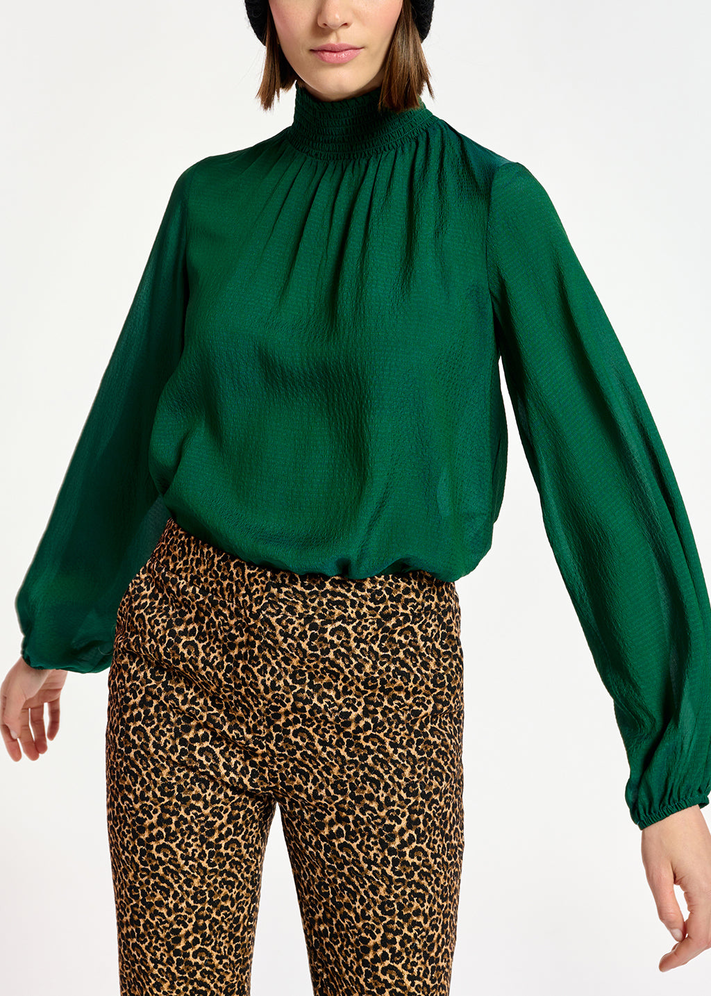 Dark green loose-fit top RE—SSENTIEL | Essentiel second hand