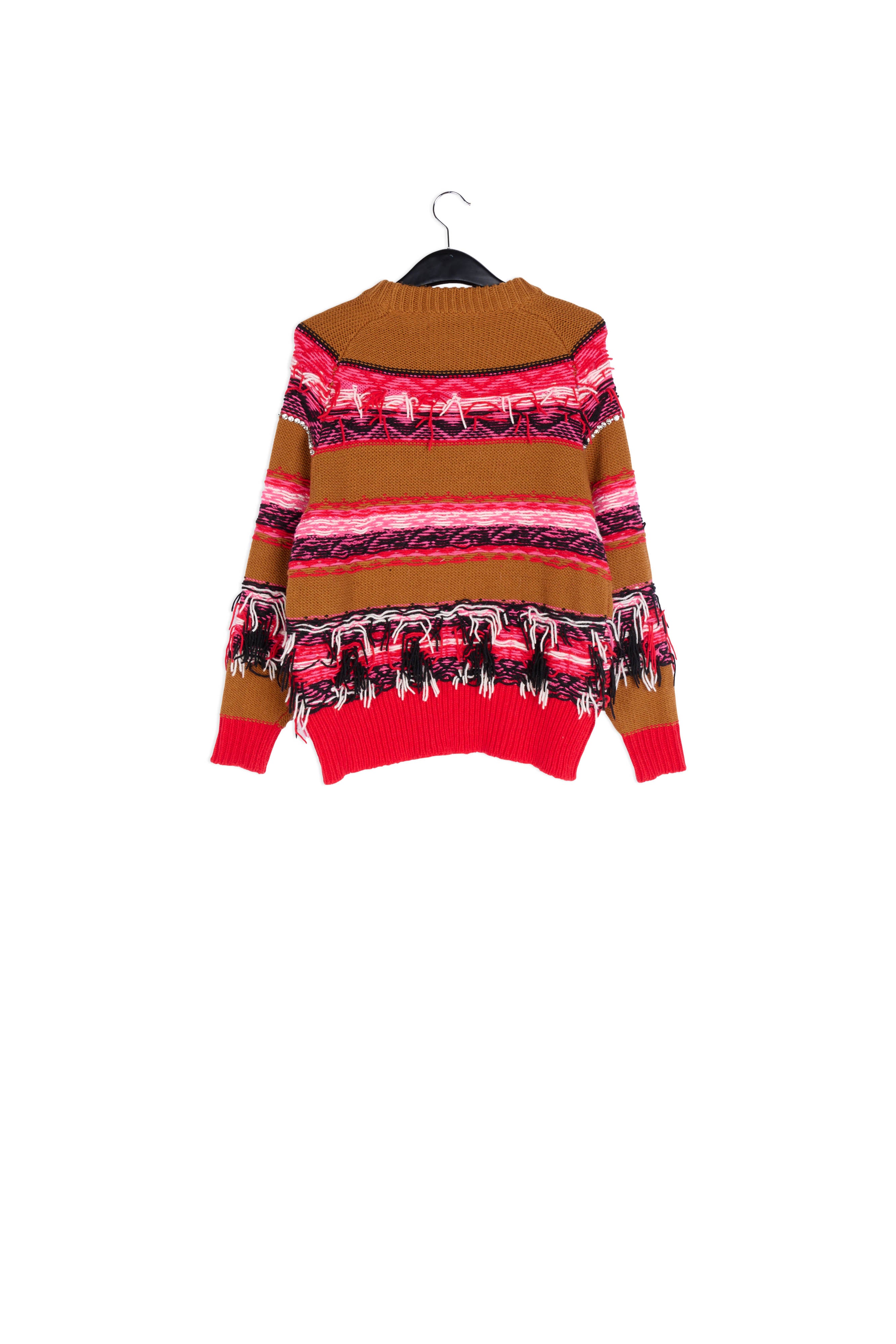Camel, red and white inside-out sweater RE—SSENTIEL | Essentiel second hand