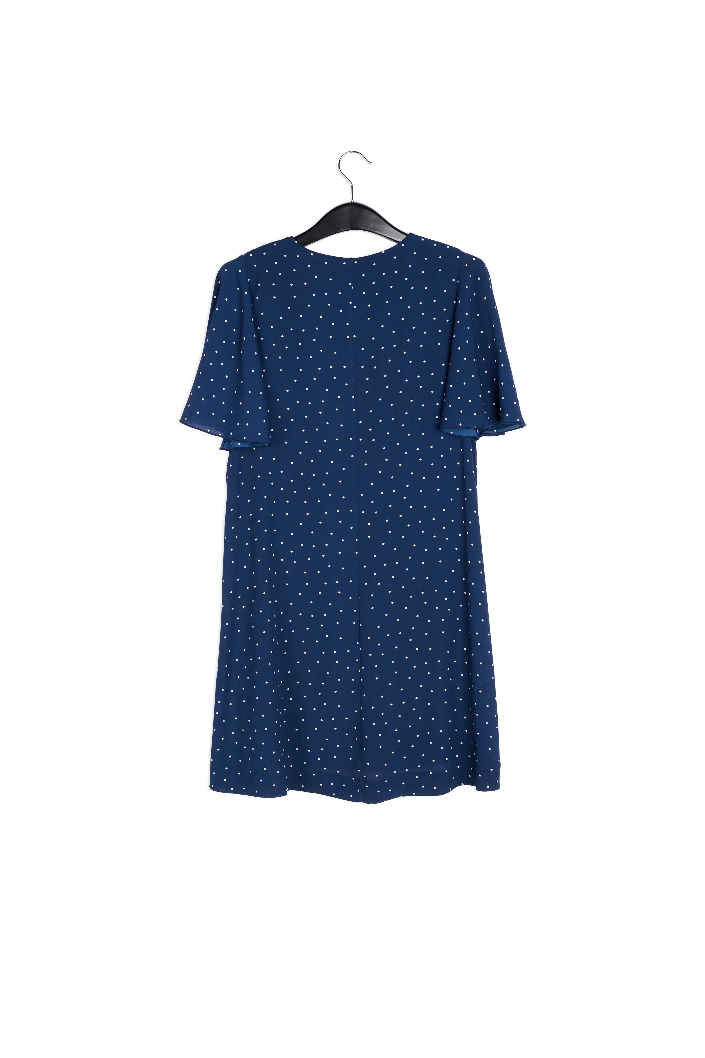 Flared dark blue polka dot dress RE—SSENTIEL | Essentiel second hand