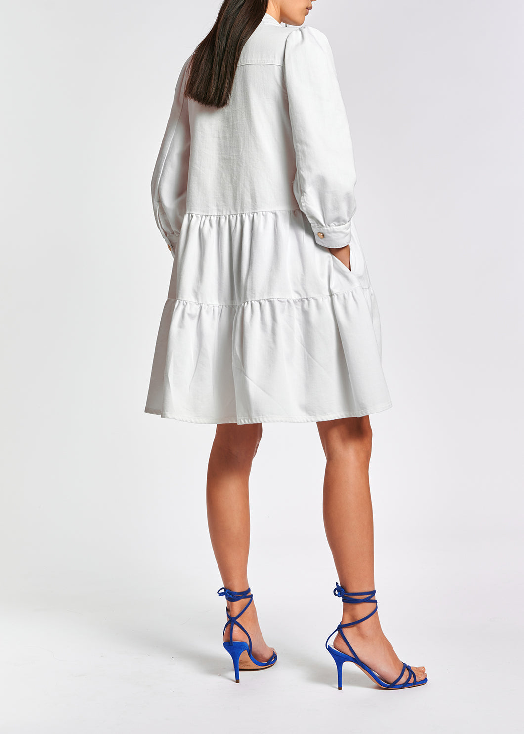 White denim A-line mini dress RE—SSENTIEL | Essentiel second hand