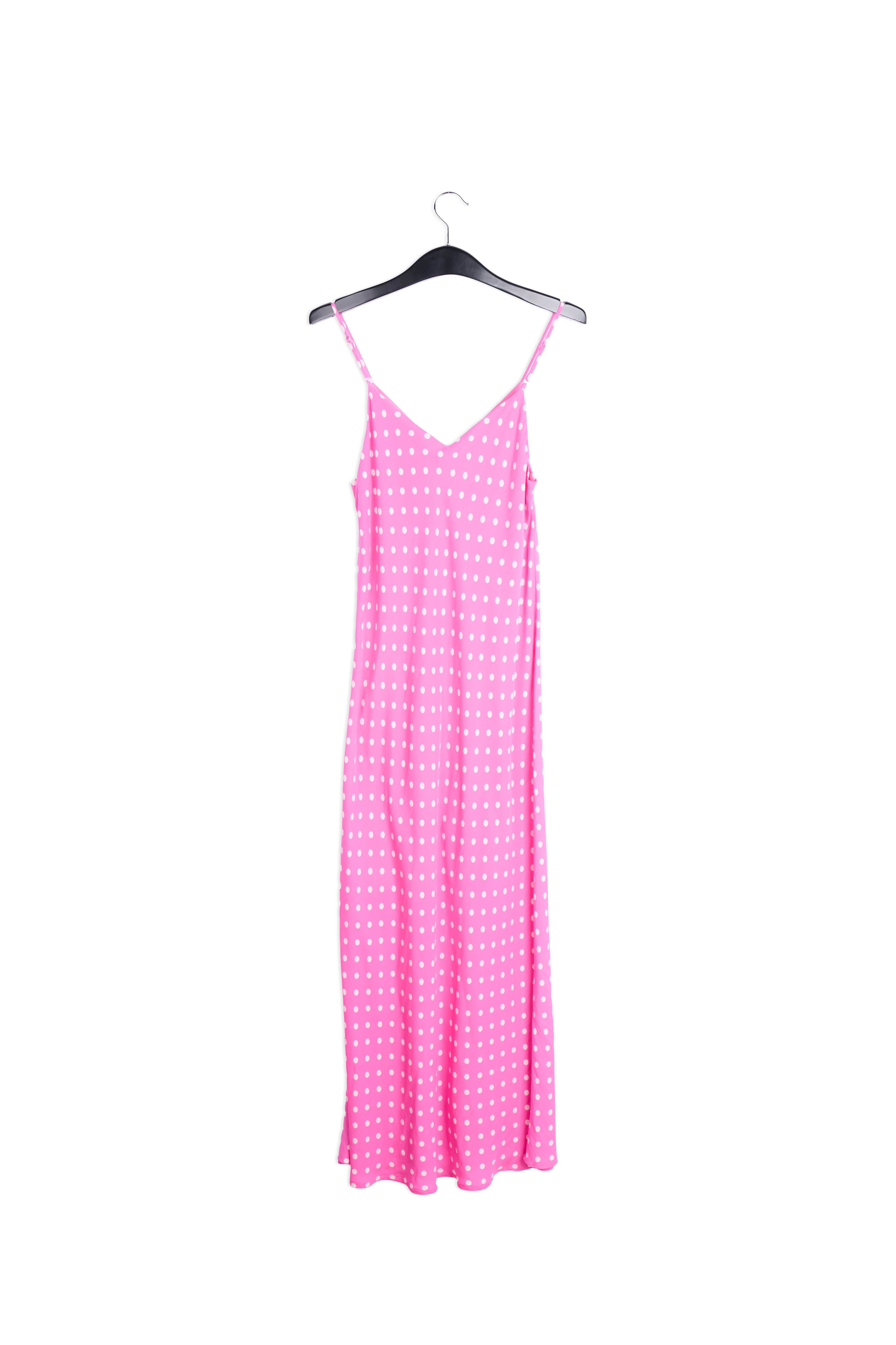 Neon pink polka dot slip dress RE—SSENTIEL | Essentiel second hand