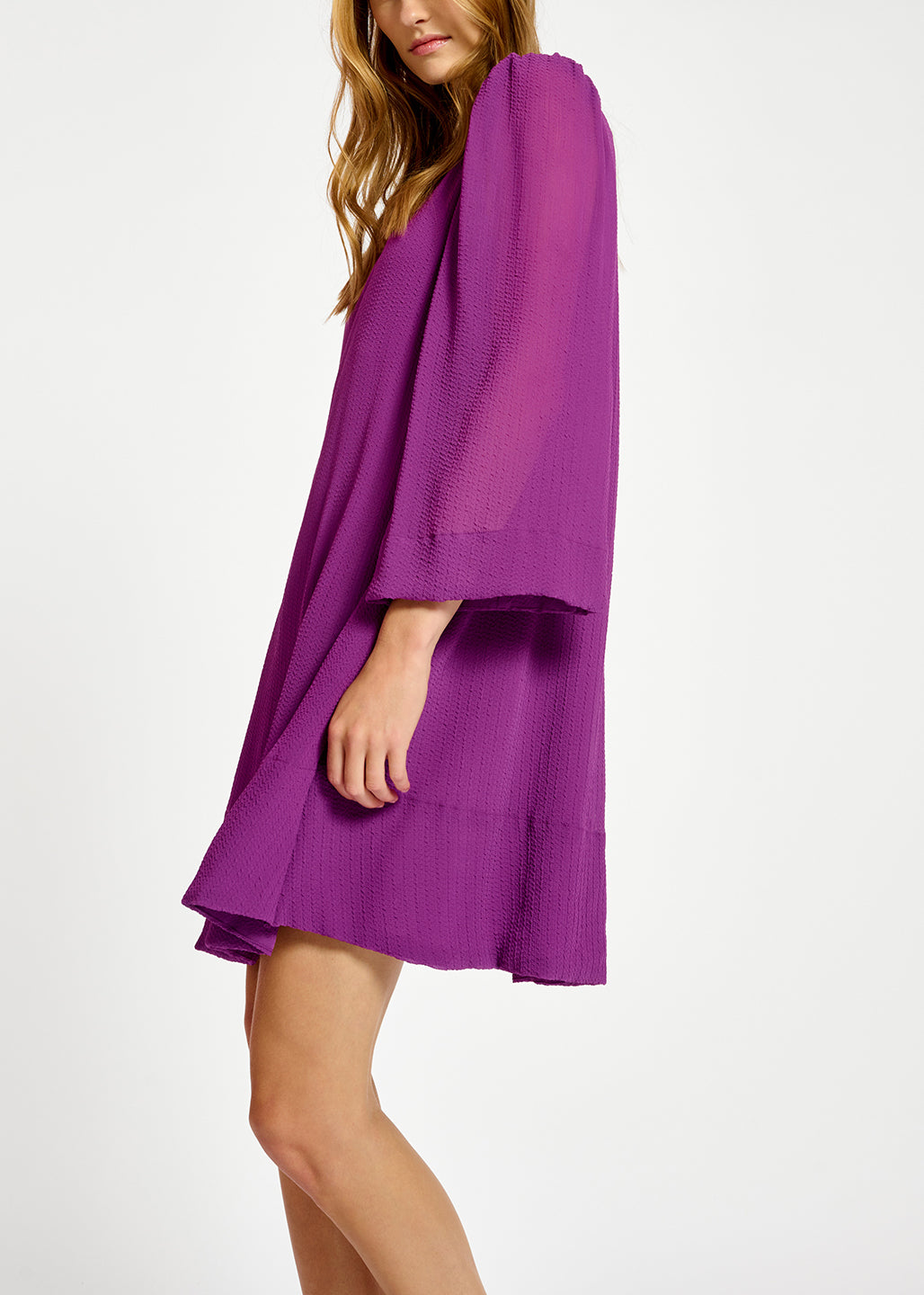 Purple mini dress with padded shoulders RE—SSENTIEL | Essentiel second hand