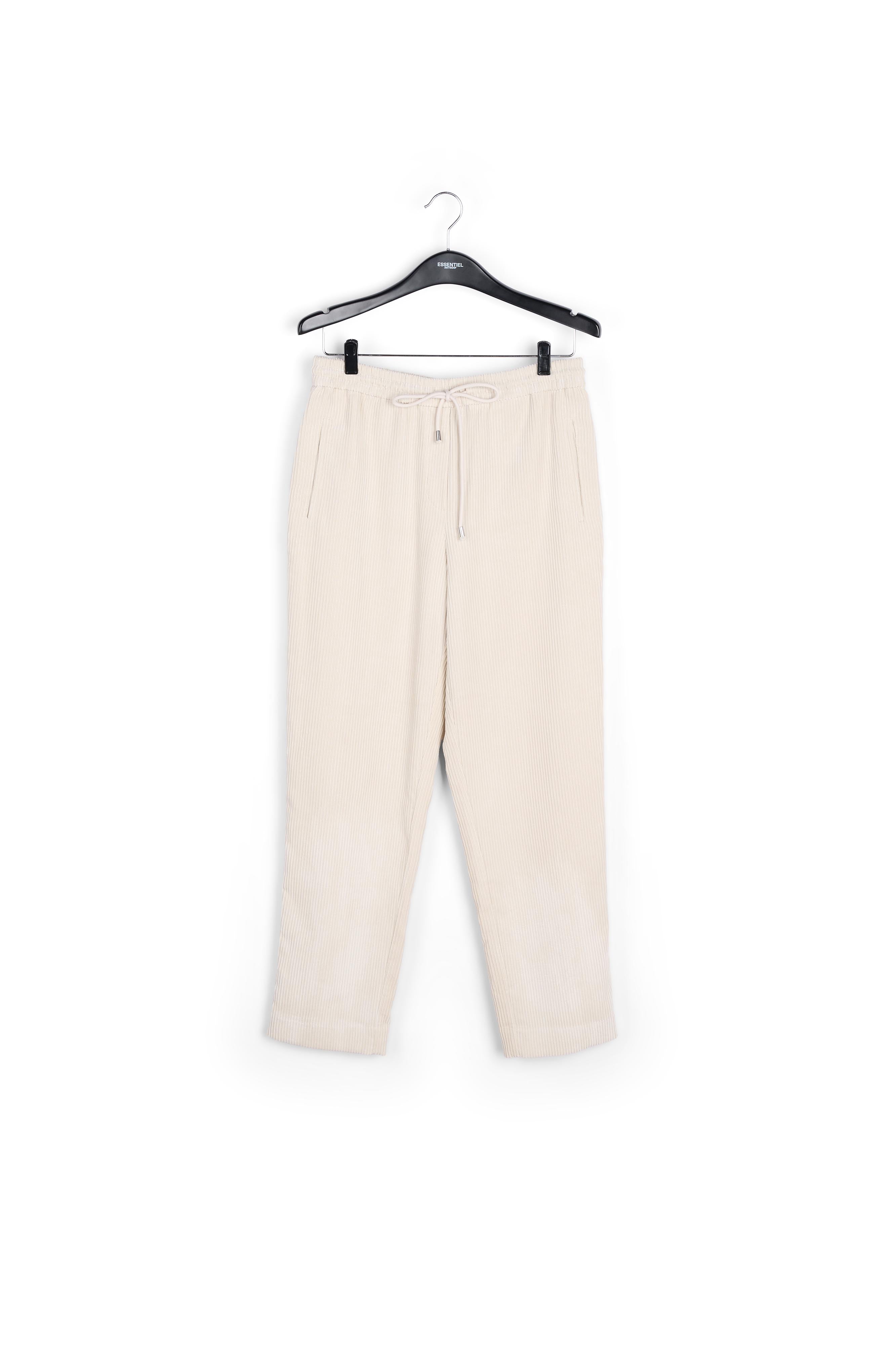 Pantalon fuselé en velours blanc cassé RE—SSENTIEL | Essentiel second hand