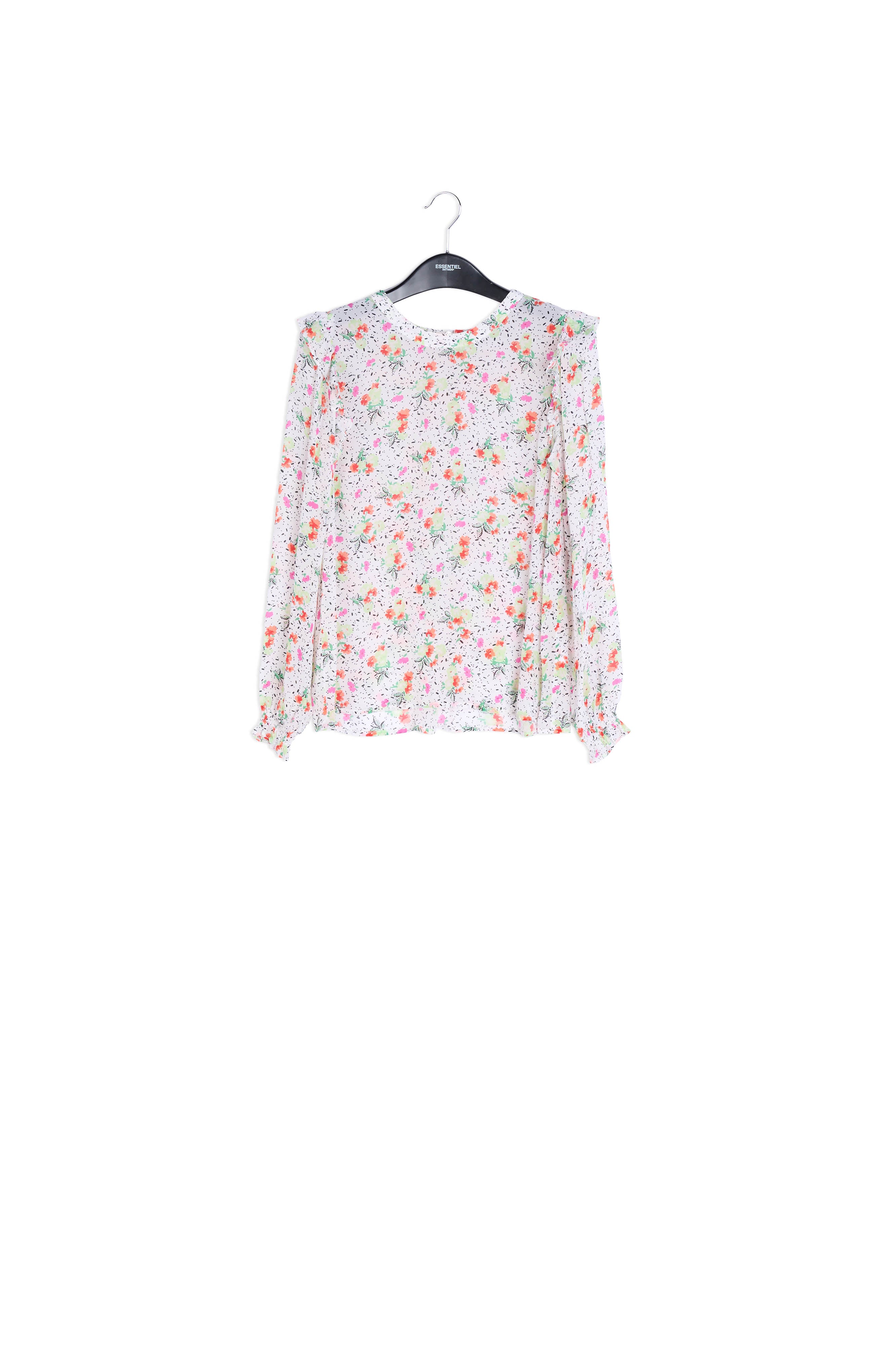 Top blanc cassé fleuri à ruches RE—SSENTIEL | Essentiel second hand