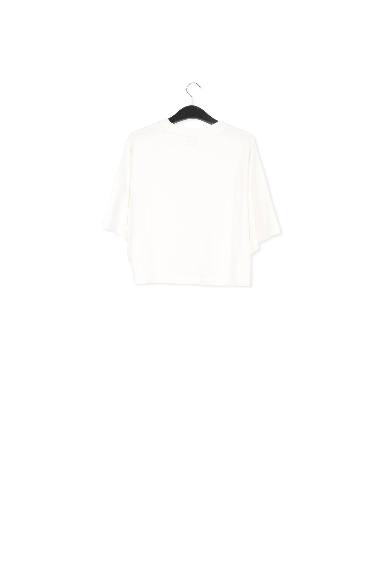 Off-white organic cotton T-shirt with hamburger embroidery RE—SSENTIEL | Essentiel second hand