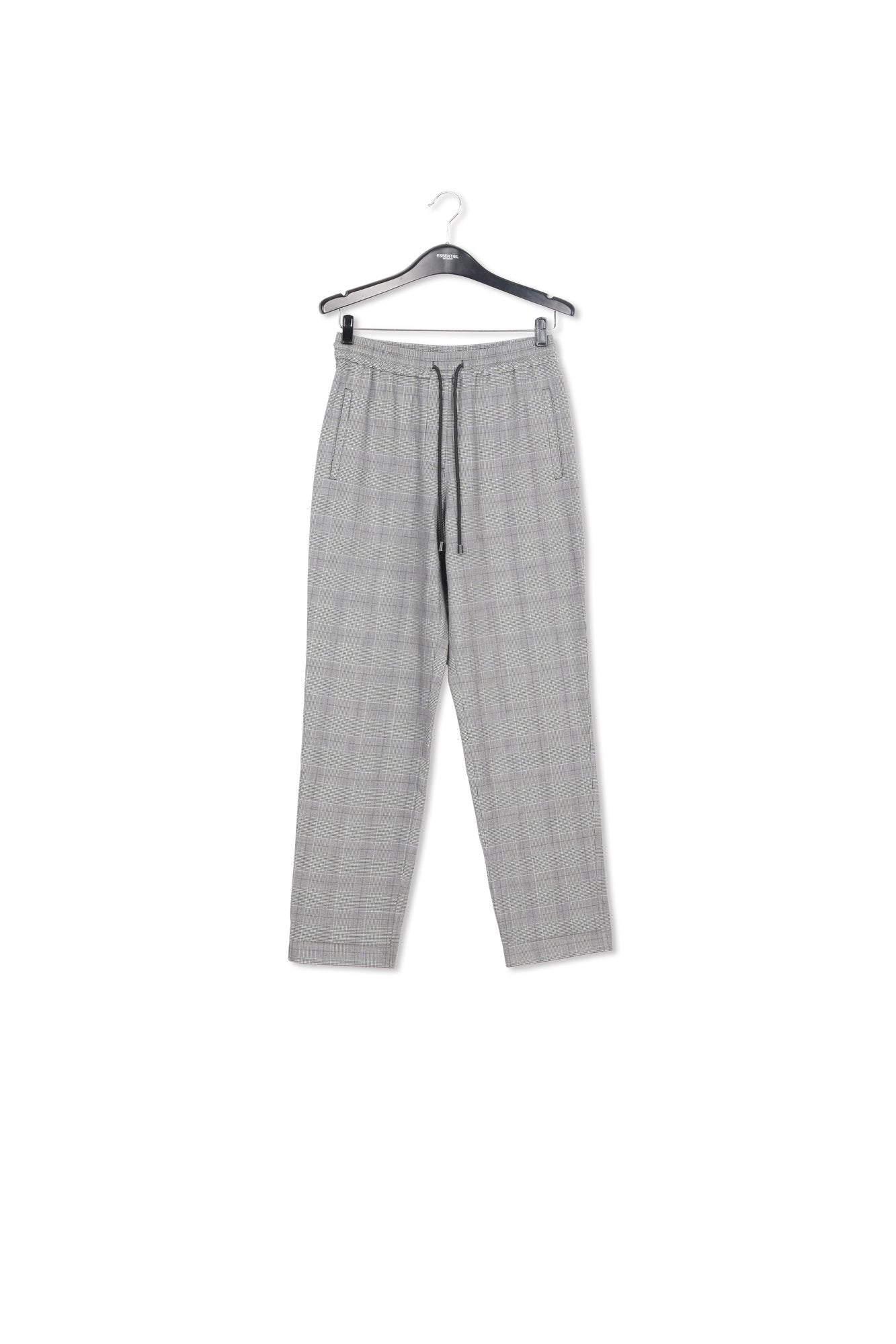 Grey pants with check motif RE—SSENTIEL | Essentiel second hand