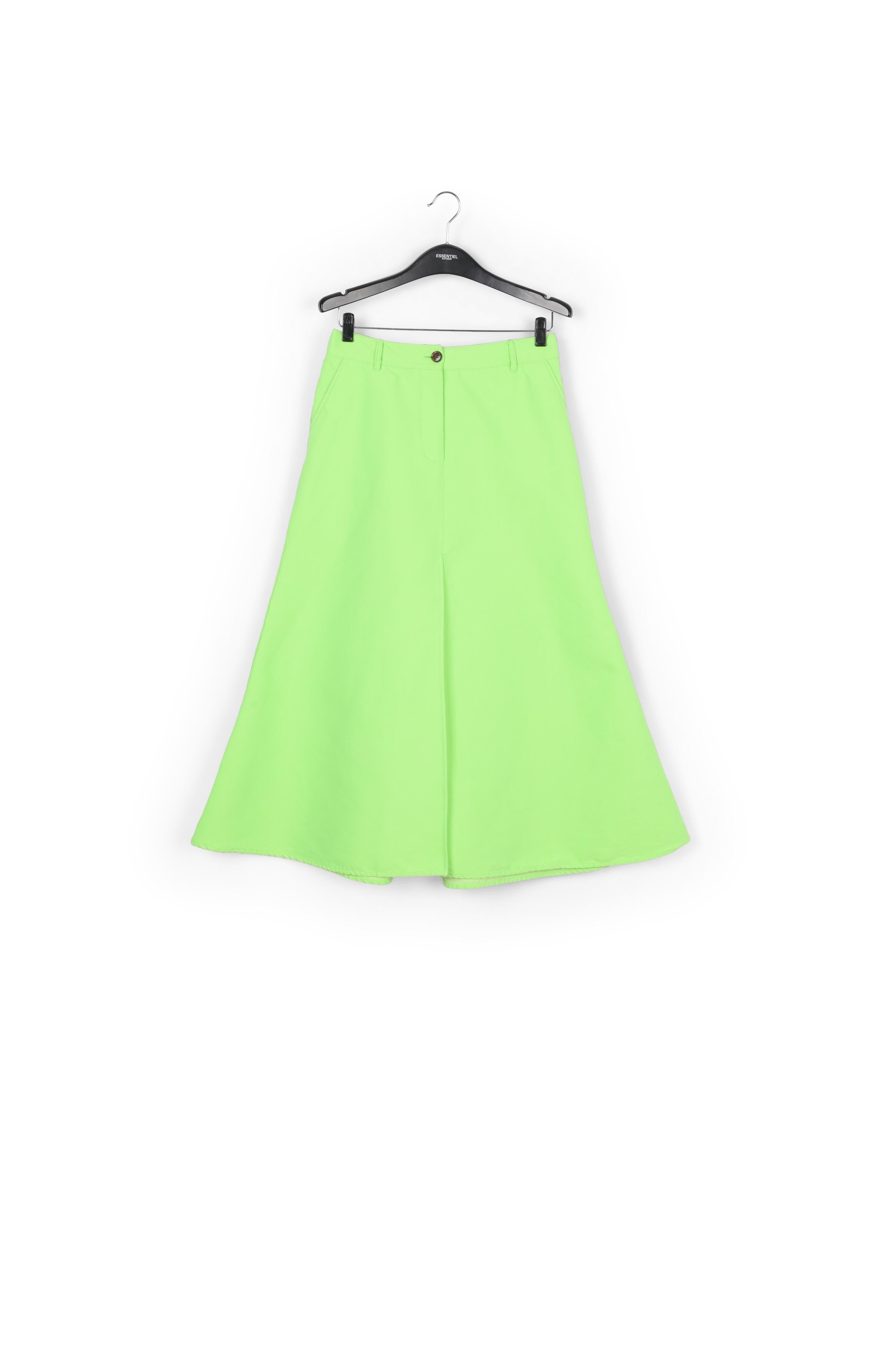 Maxi jupe trapèze vert fluo RE—SSENTIEL | Essentiel second hand