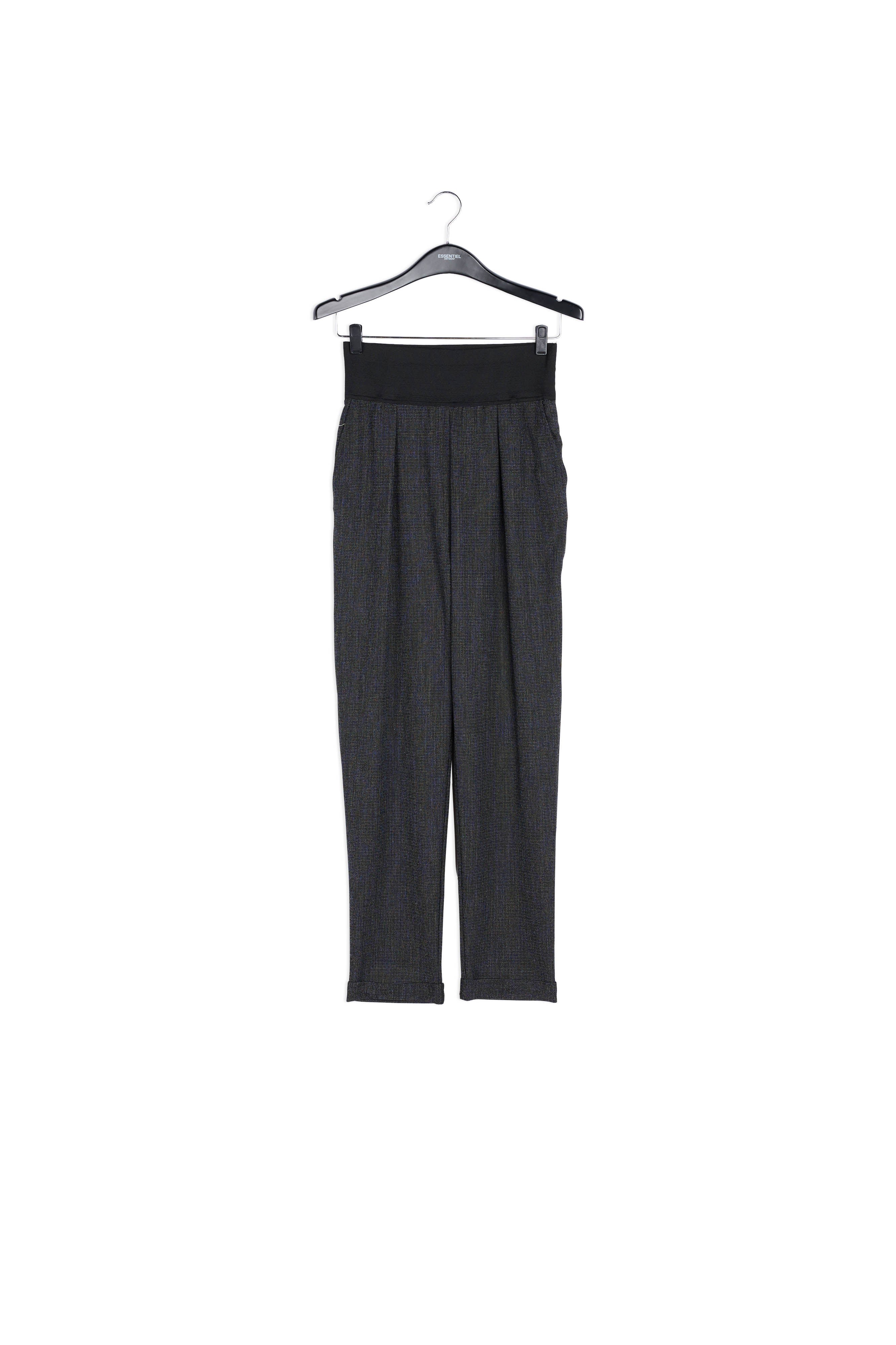 High-waisted black and white tapered pants RE—SSENTIEL | Essentiel second hand