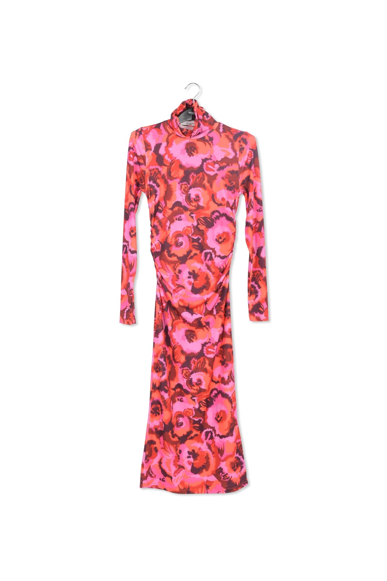 Robe midi en jersey à  imprimé fleuri rose et rouge RE—SSENTIEL | Essentiel second hand