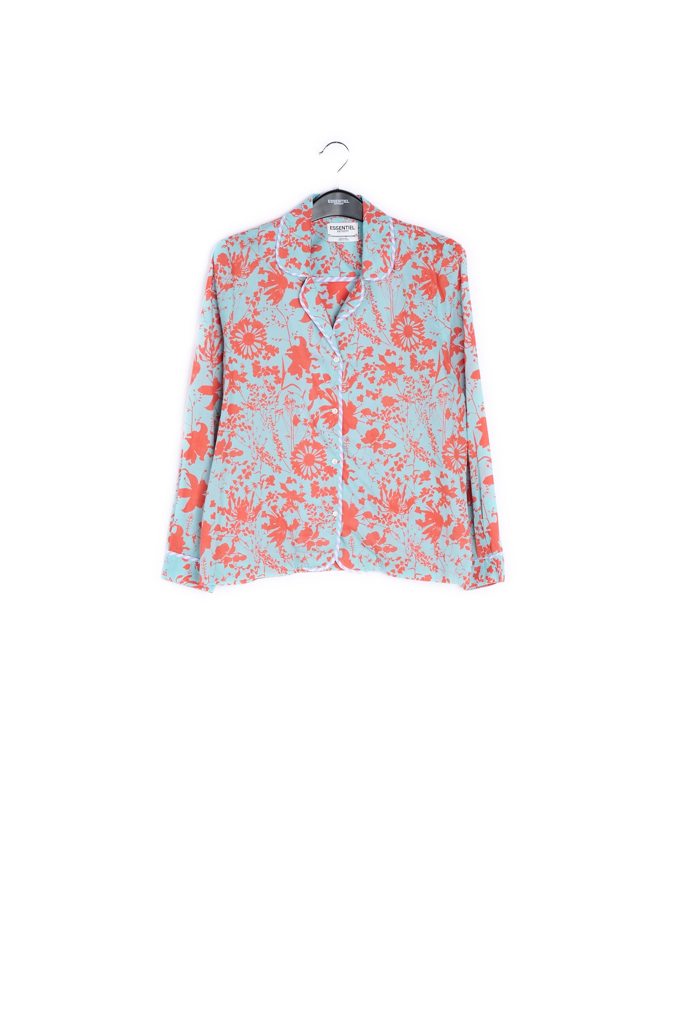 Blue and red floral shirt RE—SSENTIEL | Essentiel second hand