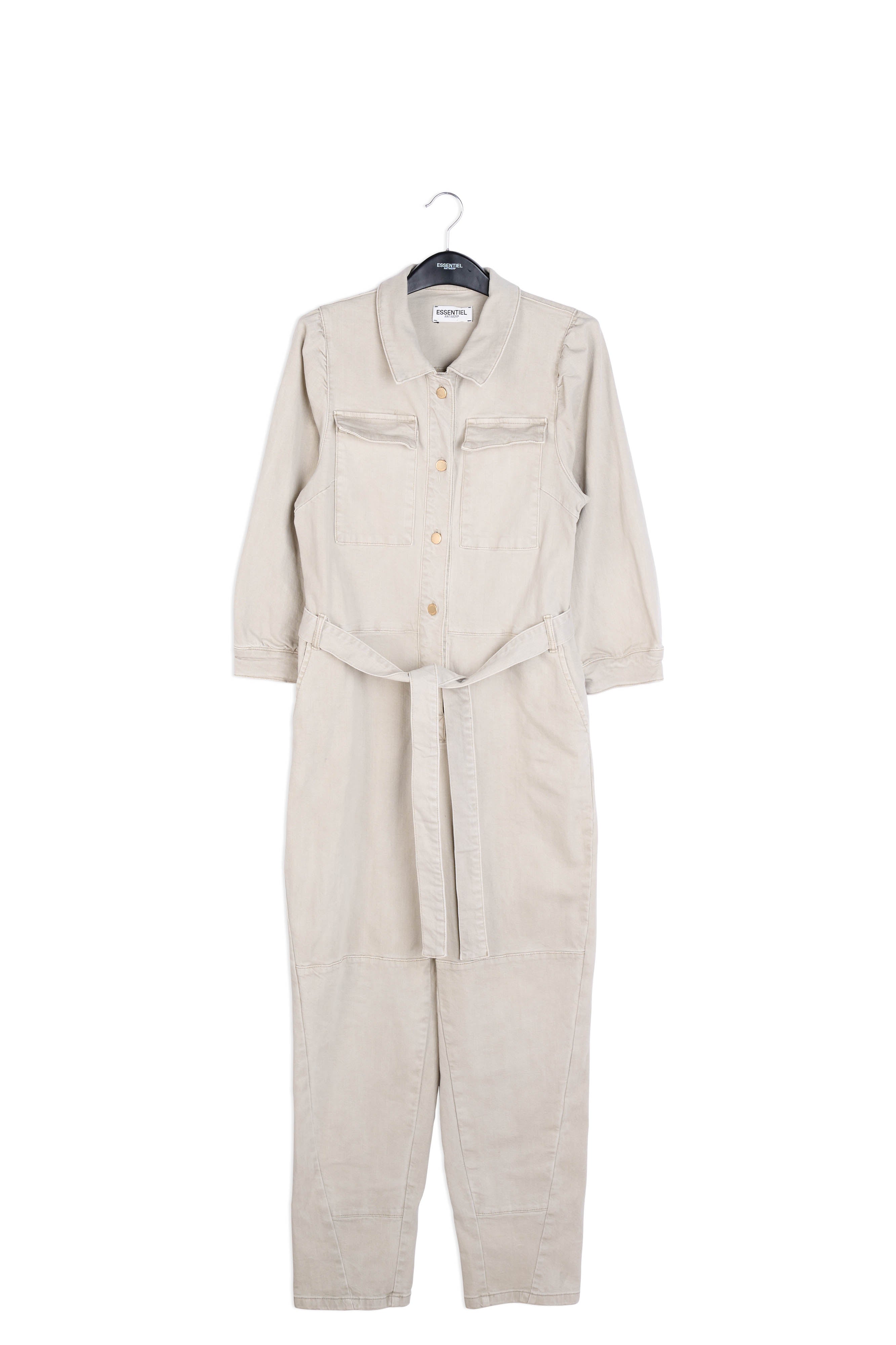 Combinaison jean beige avec ceinture RE—SSENTIEL | Essentiel second hand