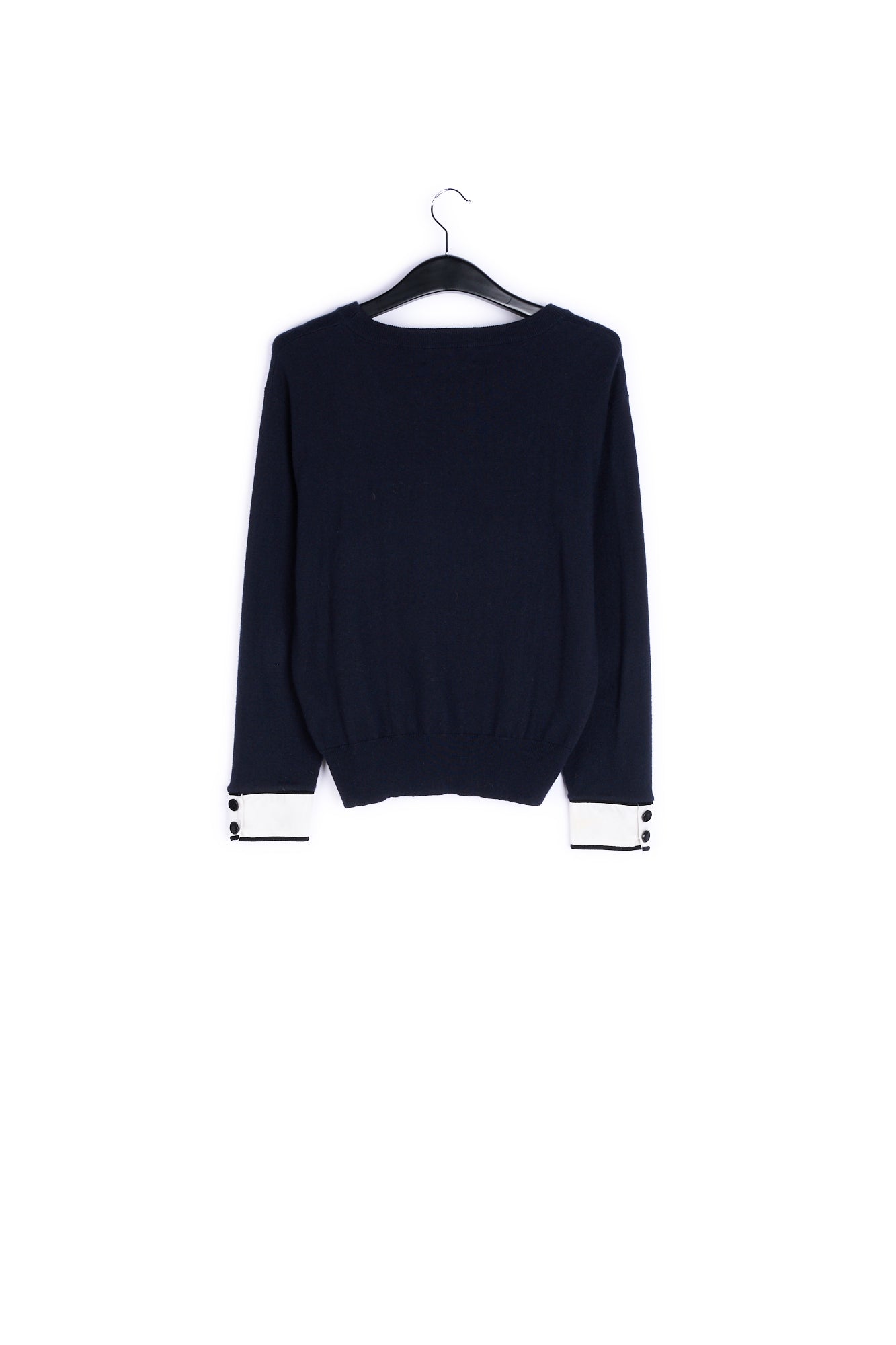 Dark blue sweater with satin cuffs RE—SSENTIEL | Essentiel second hand