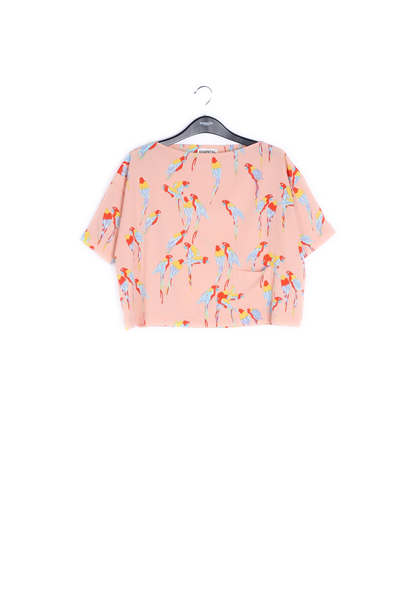 Pink print boatneck top RE—SSENTIEL | Essentiel second hand