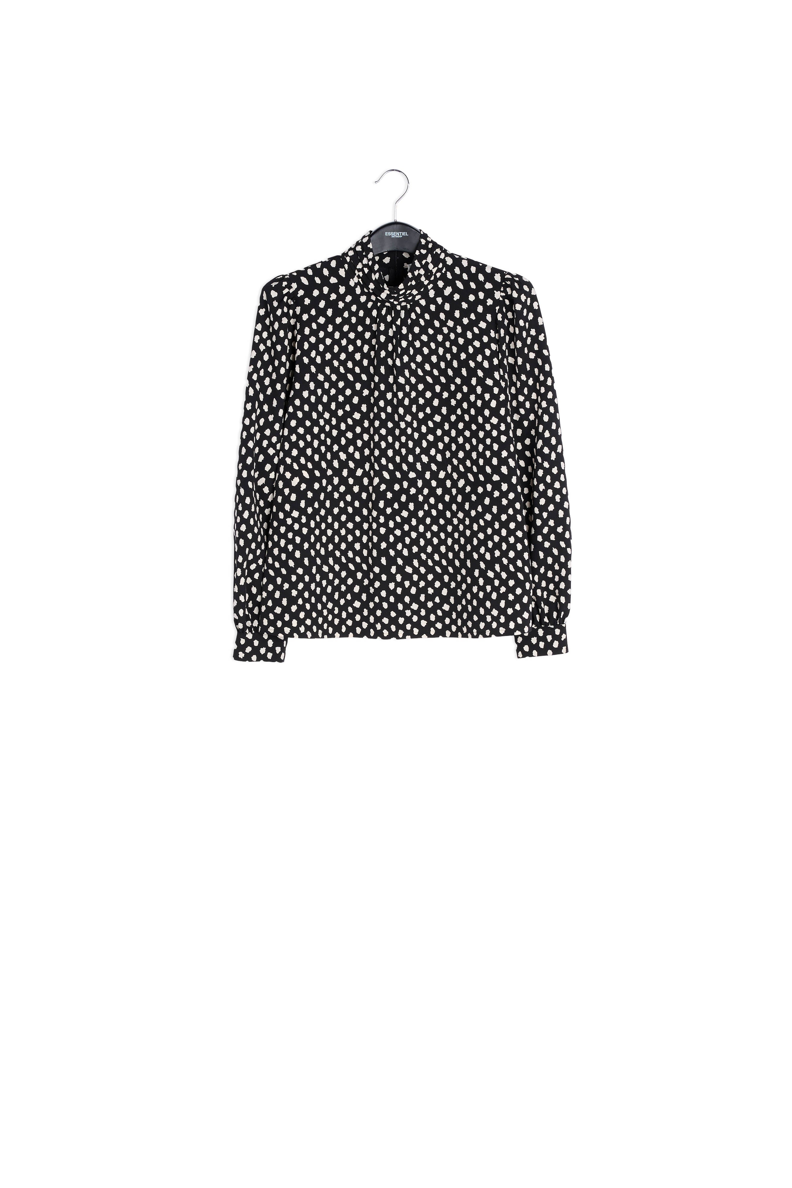 Black polka dot turtleneck top RE—SSENTIEL | Essentiel second hand