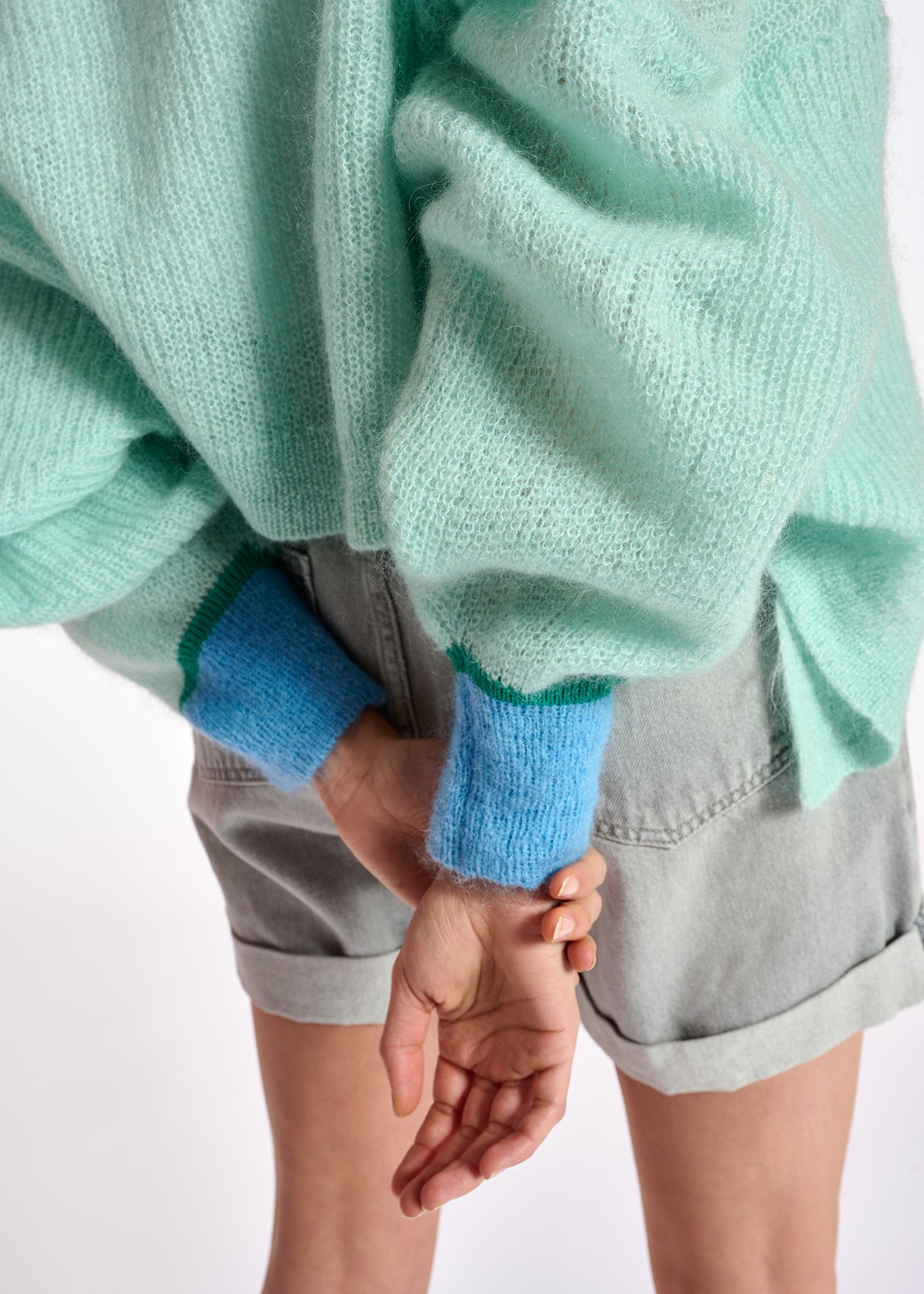 Light blue mohair-blend cardigan RE—SSENTIEL | Essentiel second hand