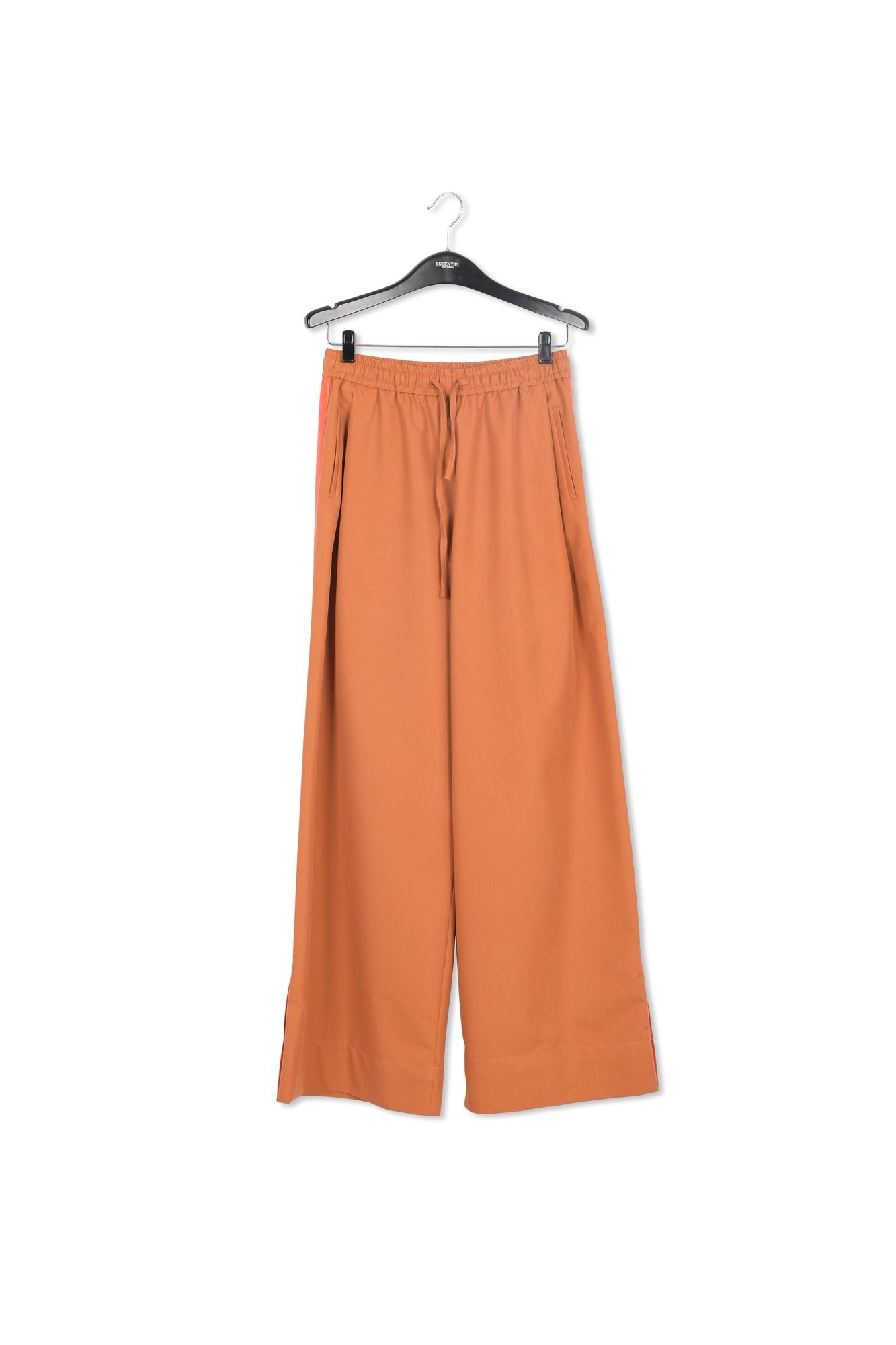 Bronze wide-leg pants with orange stripes RE—SSENTIEL | Essentiel second hand
