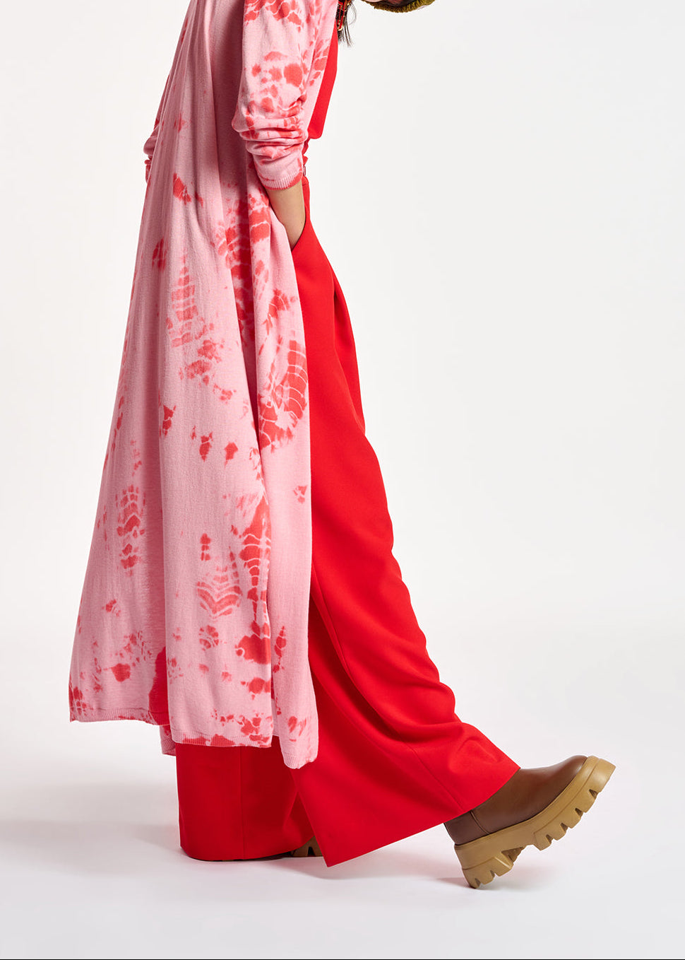 Long pink and red tie-dye cardigan RE—SSENTIEL | Essentiel second hand