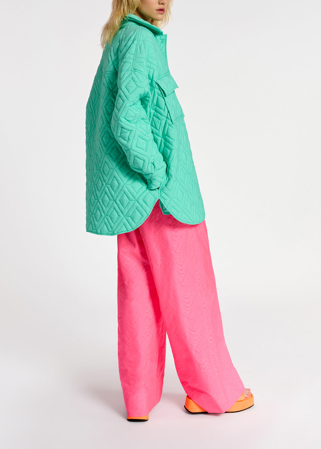 Turquoise quilted jacket RE—SSENTIEL | Essentiel second hand