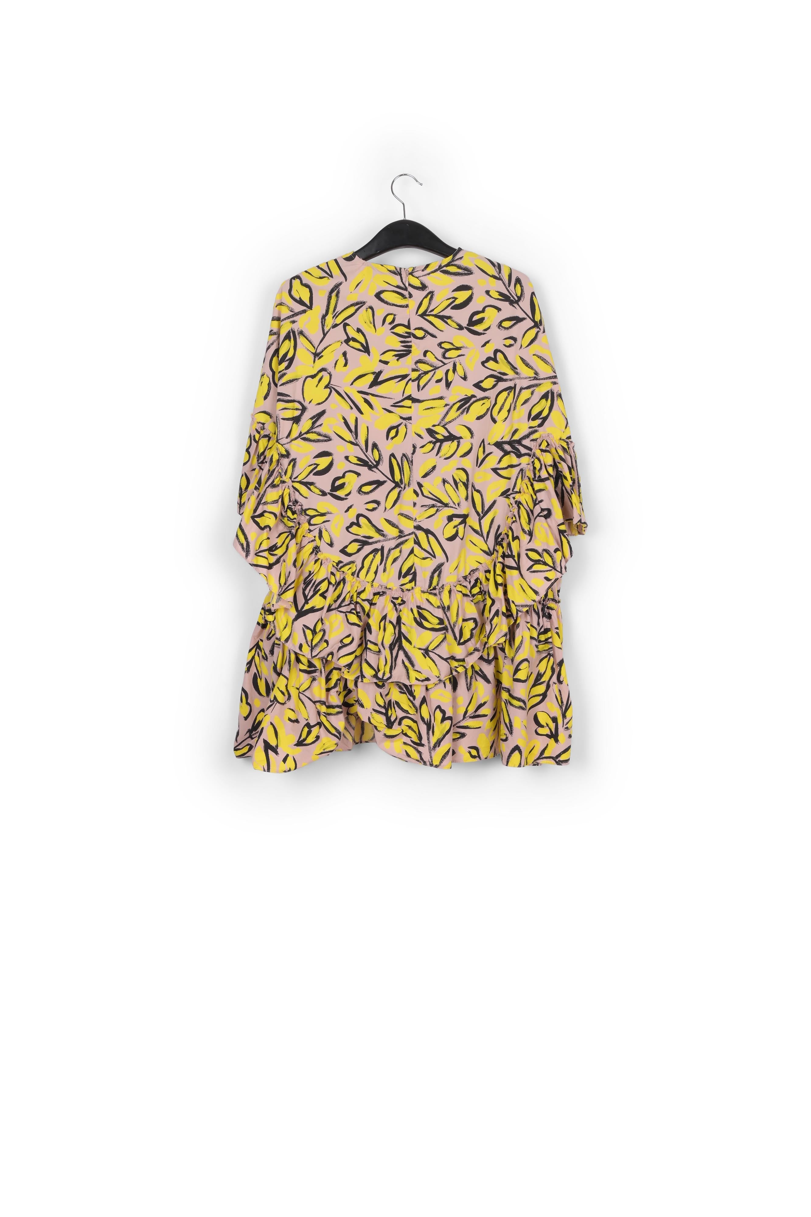 Beige ruffled cotton dress RE—SSENTIEL | Essentiel second hand