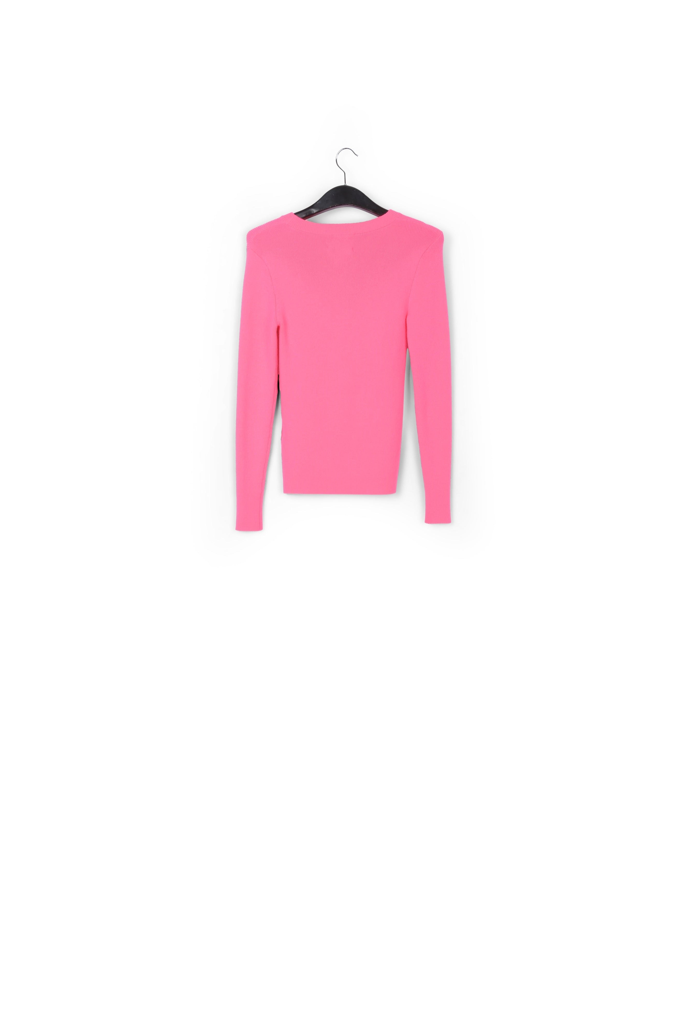 Pull rose néon en tricot côtelé RE—SSENTIEL | Essentiel second hand