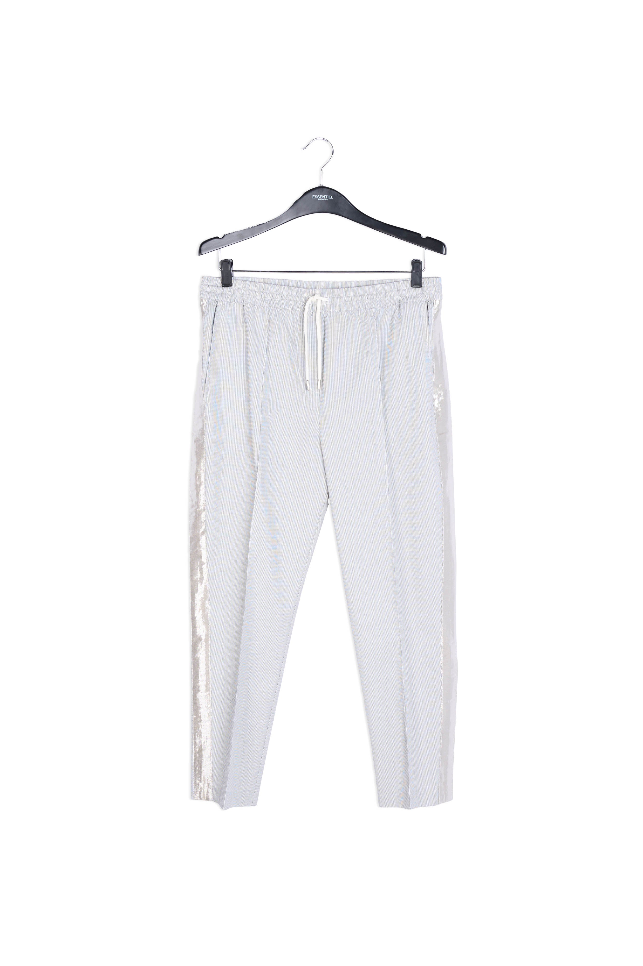 Pantalon à carreaux gris et blanc cassé RE—SSENTIEL | Essentiel second hand