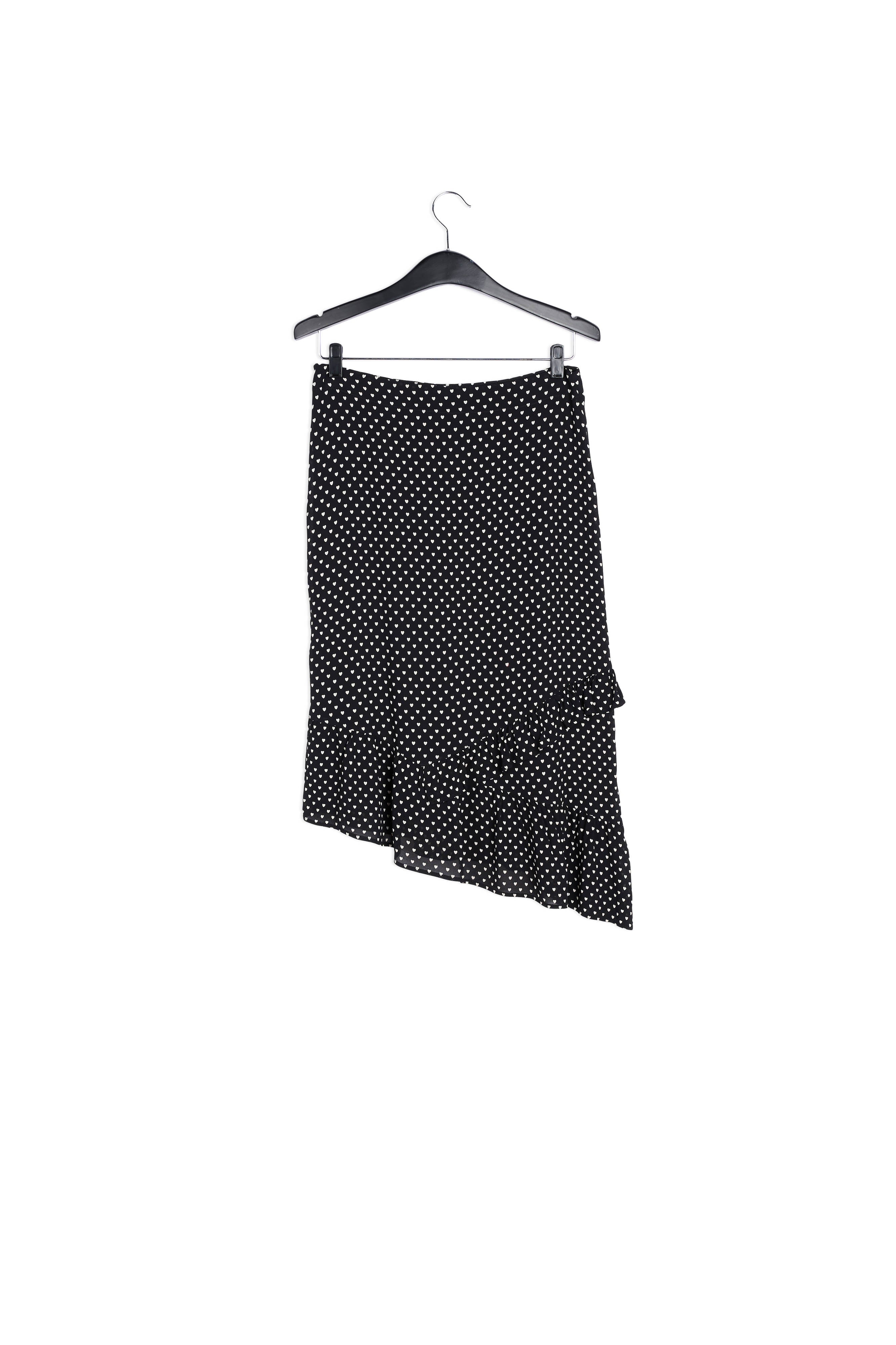 Black asymetrical skirt with hearts RE—SSENTIEL | Essentiel second hand