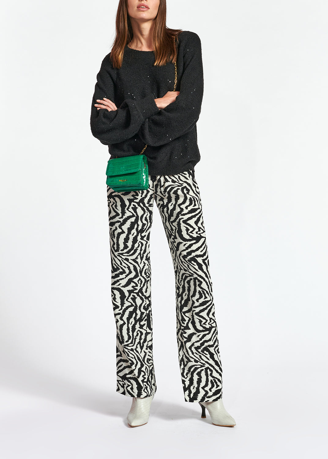 Black oversized sequined sweater RE—SSENTIEL | Essentiel second hand