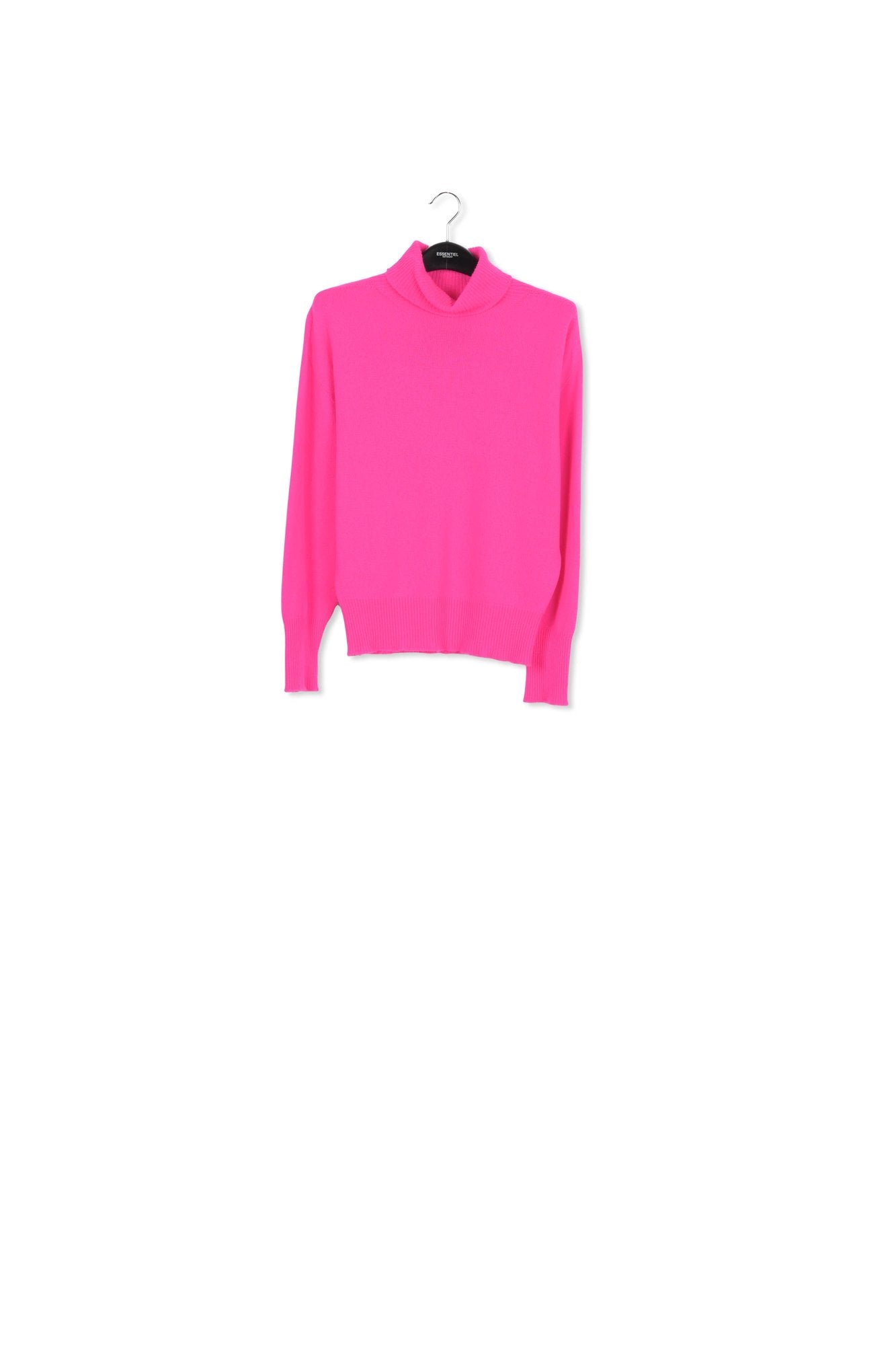 Pull à col roulé rose fluo en mérinos et cachemire RE—SSENTIEL | Essentiel second hand