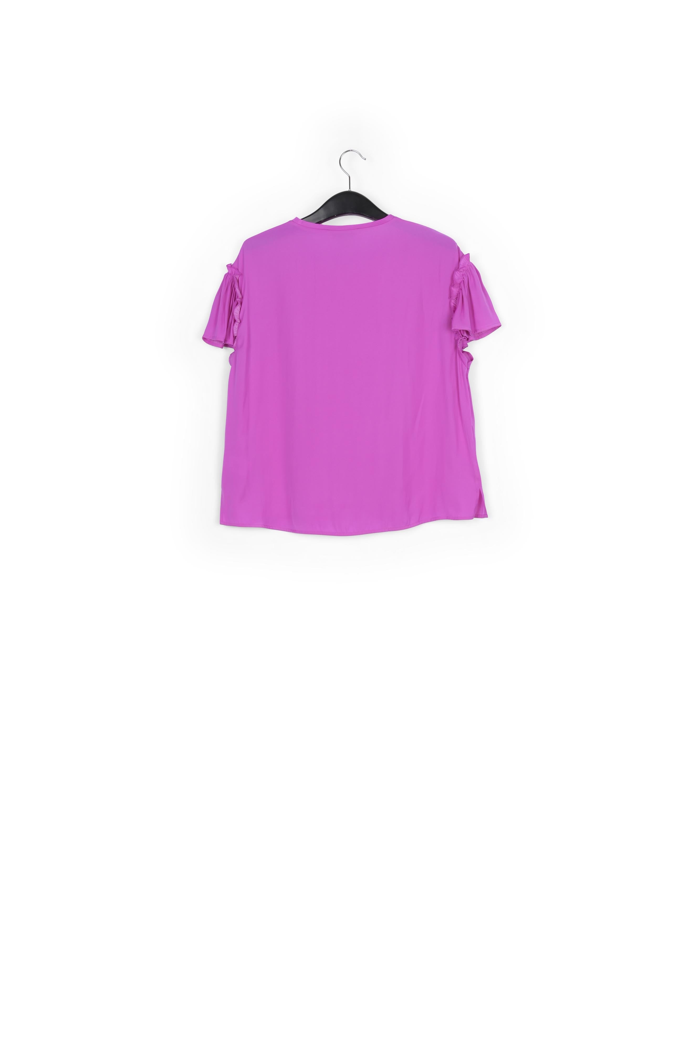 Lilac ruffled short-sleeve top RE—SSENTIEL | Essentiel second hand