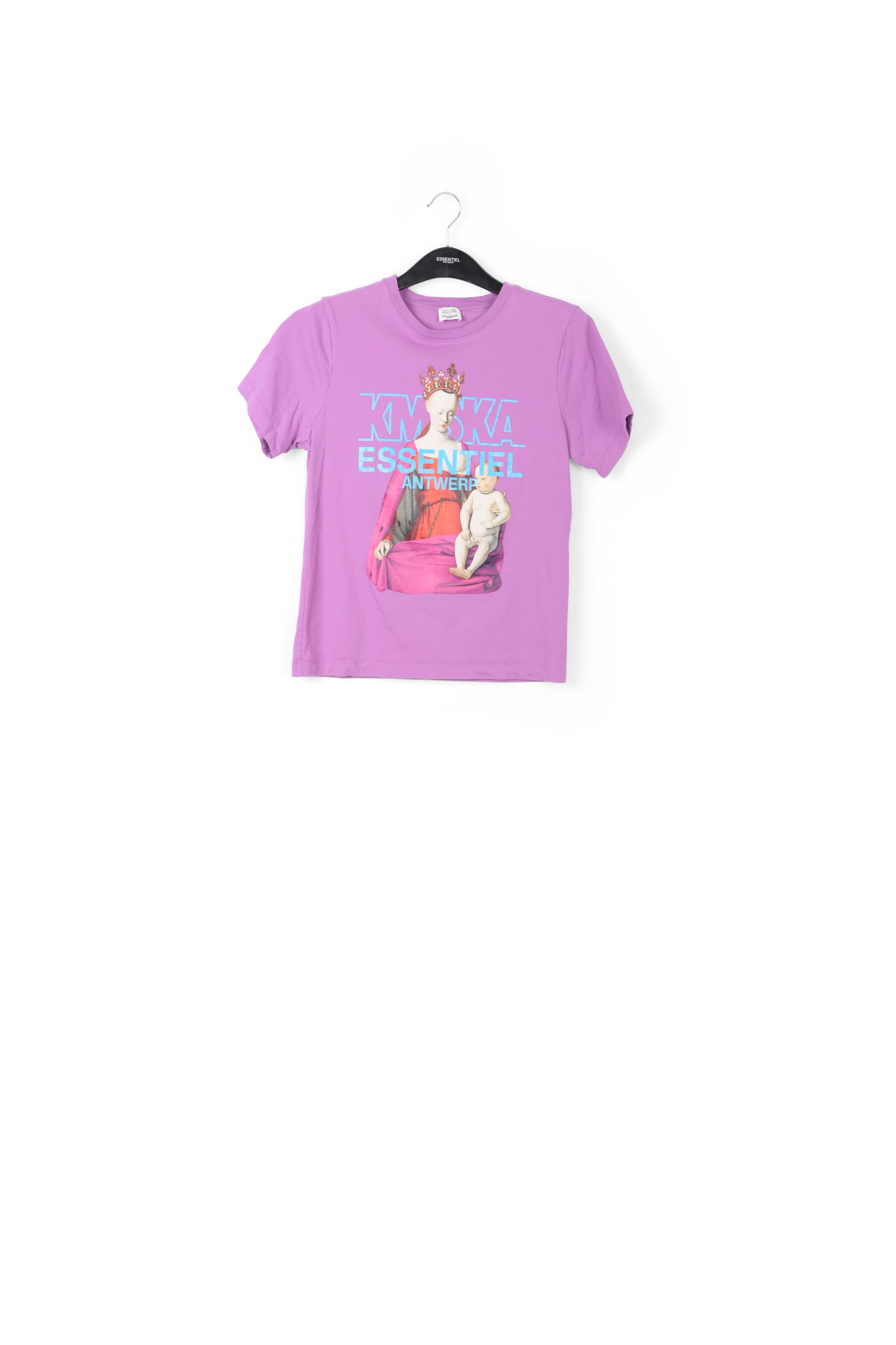 Purple cotton-jersey 'Madonna' T-shirt - collaboration with KMSKA RE—SSENTIEL | Essentiel second hand