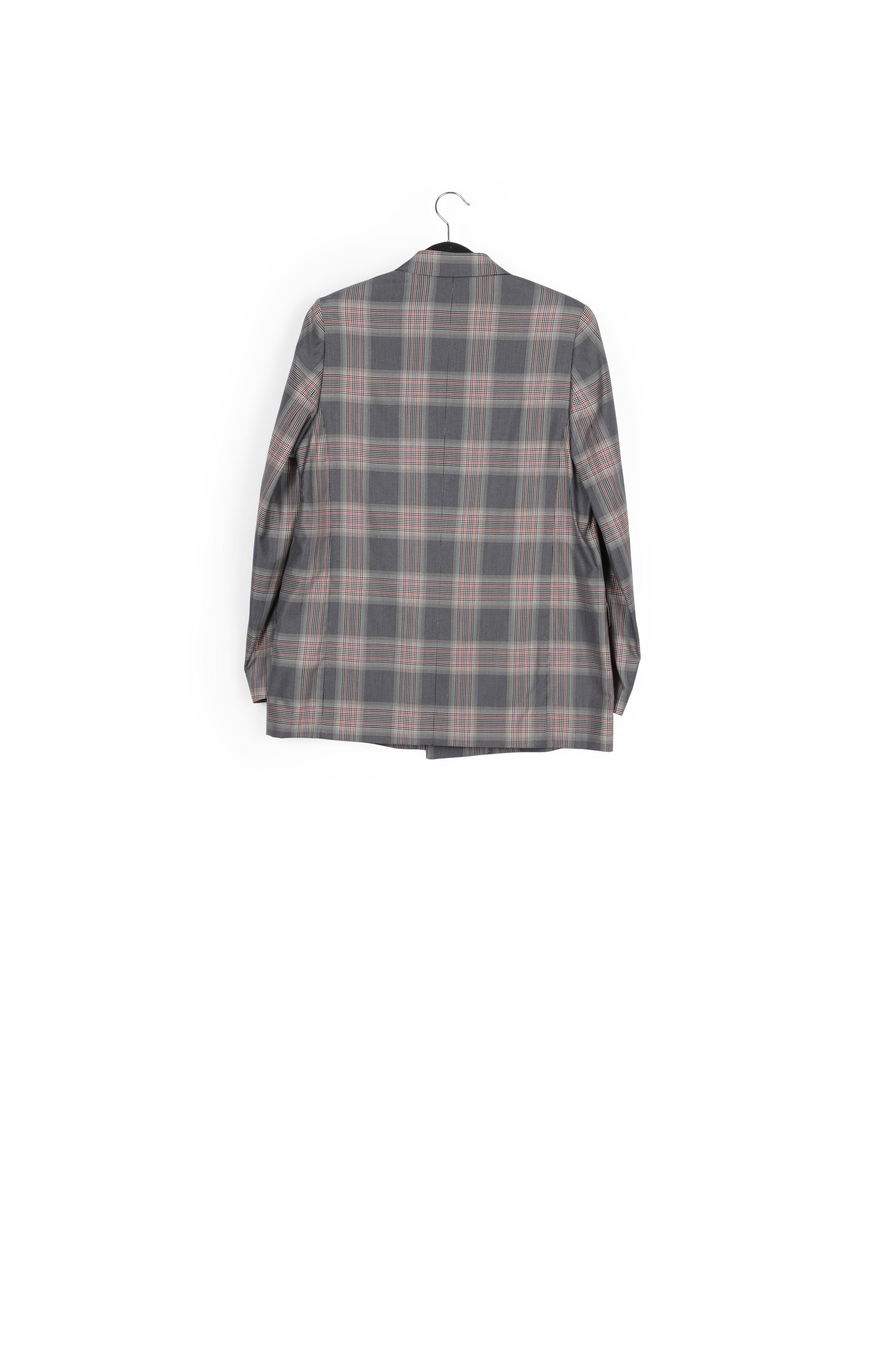 Veste croisée en tartan gris RE—SSENTIEL | Essentiel second hand