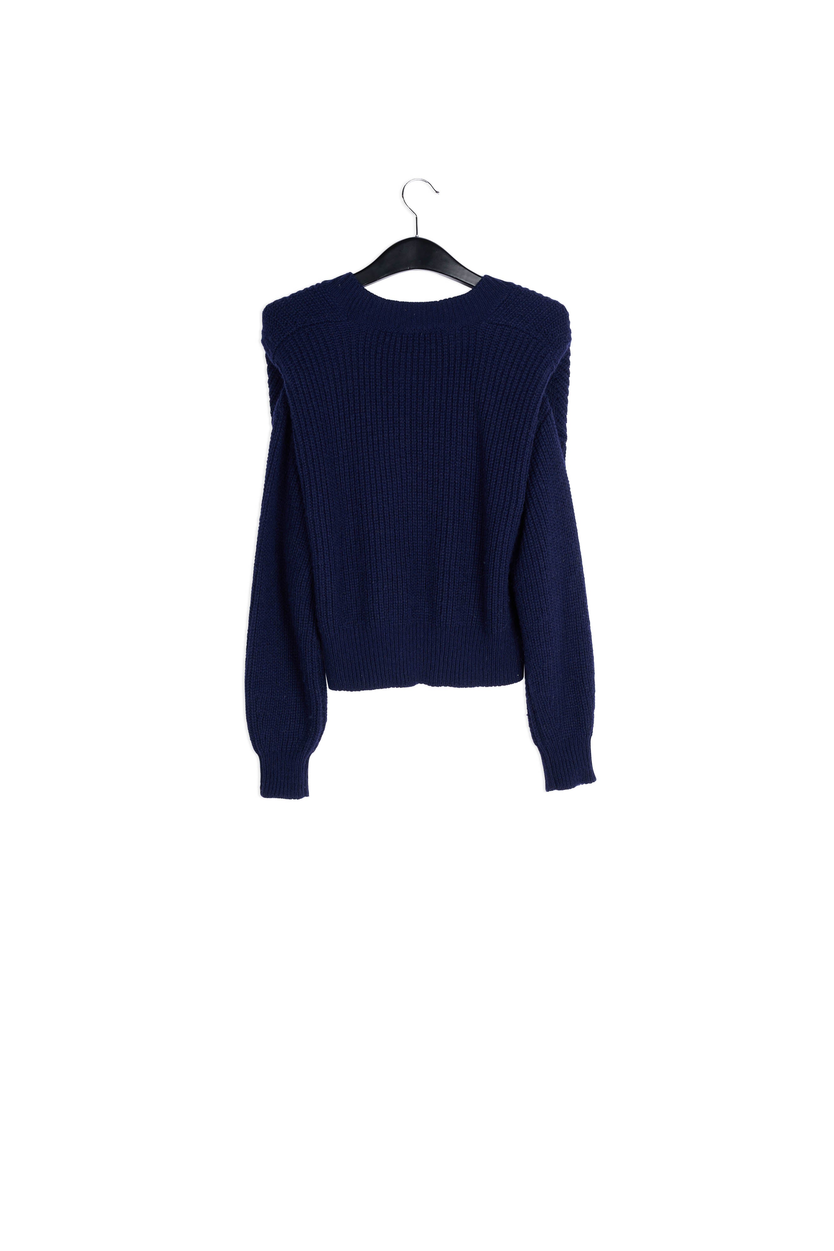 Dark blue sweater with padded shoulders RE—SSENTIEL | Essentiel second hand