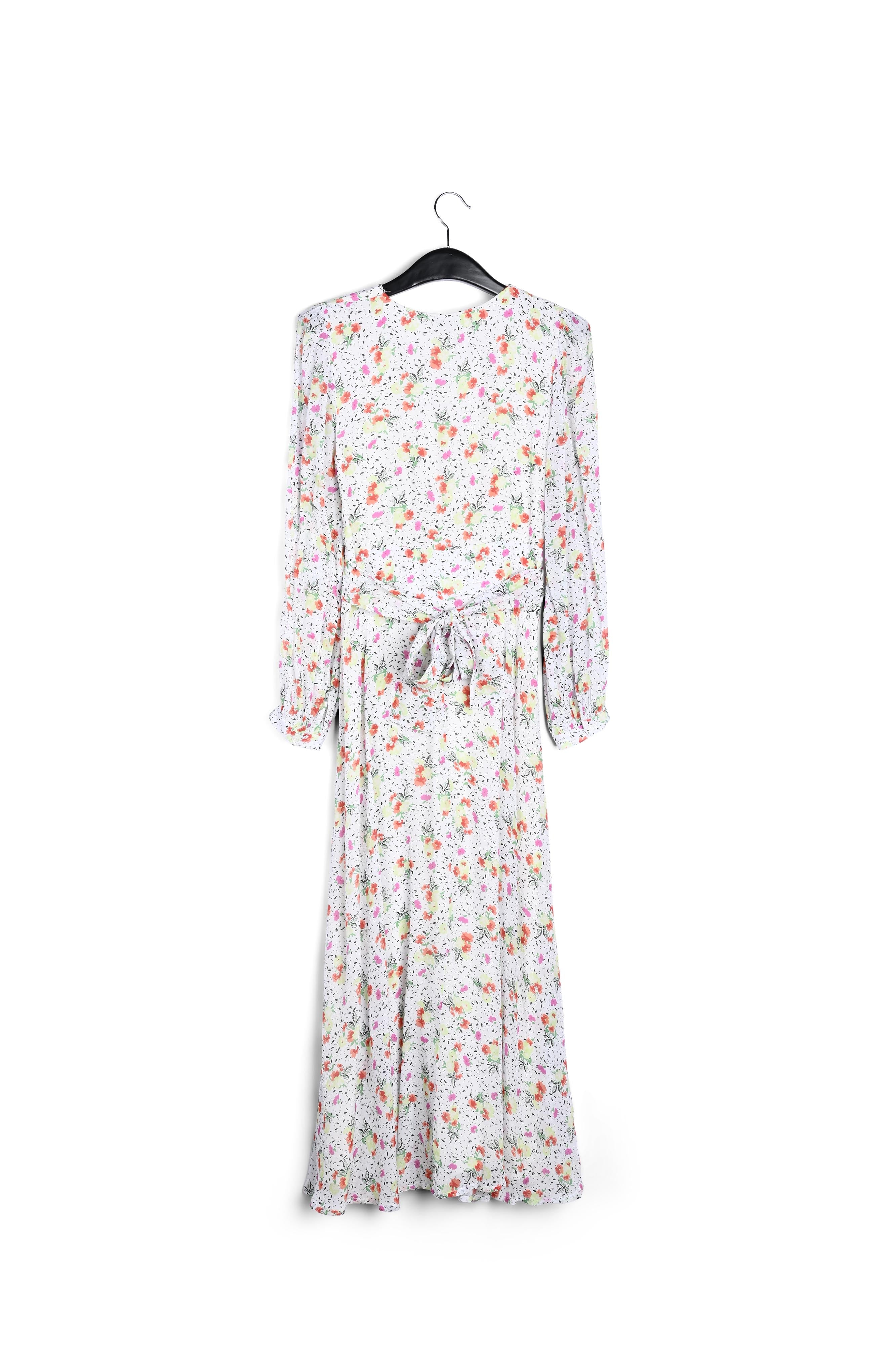Robe maxi portefeuille blanc cassé à fleurs RE—SSENTIEL | Essentiel second hand