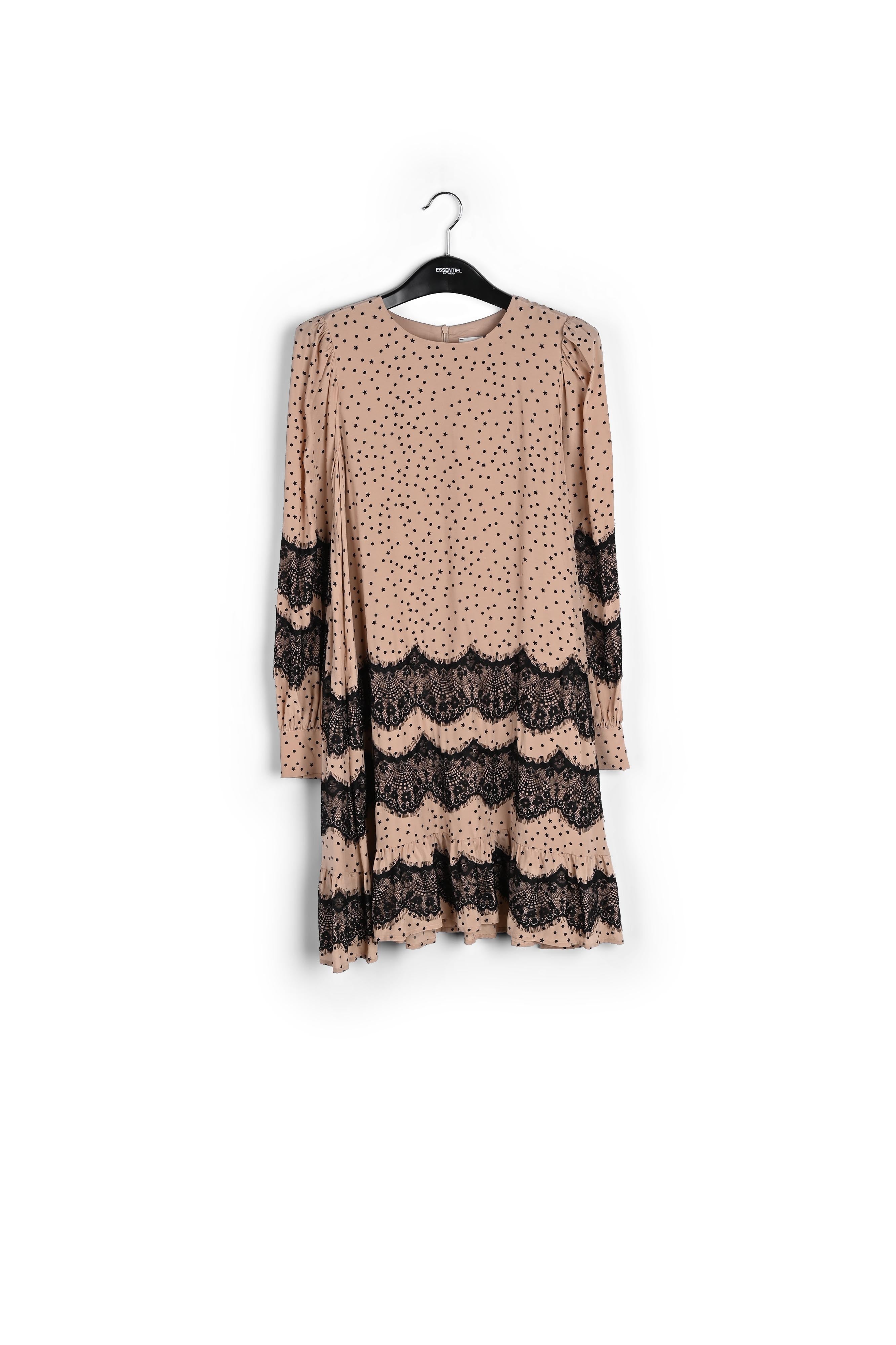 Perzikkleurige mini-jurk met kant RE—SSENTIEL | Essentiel second hand