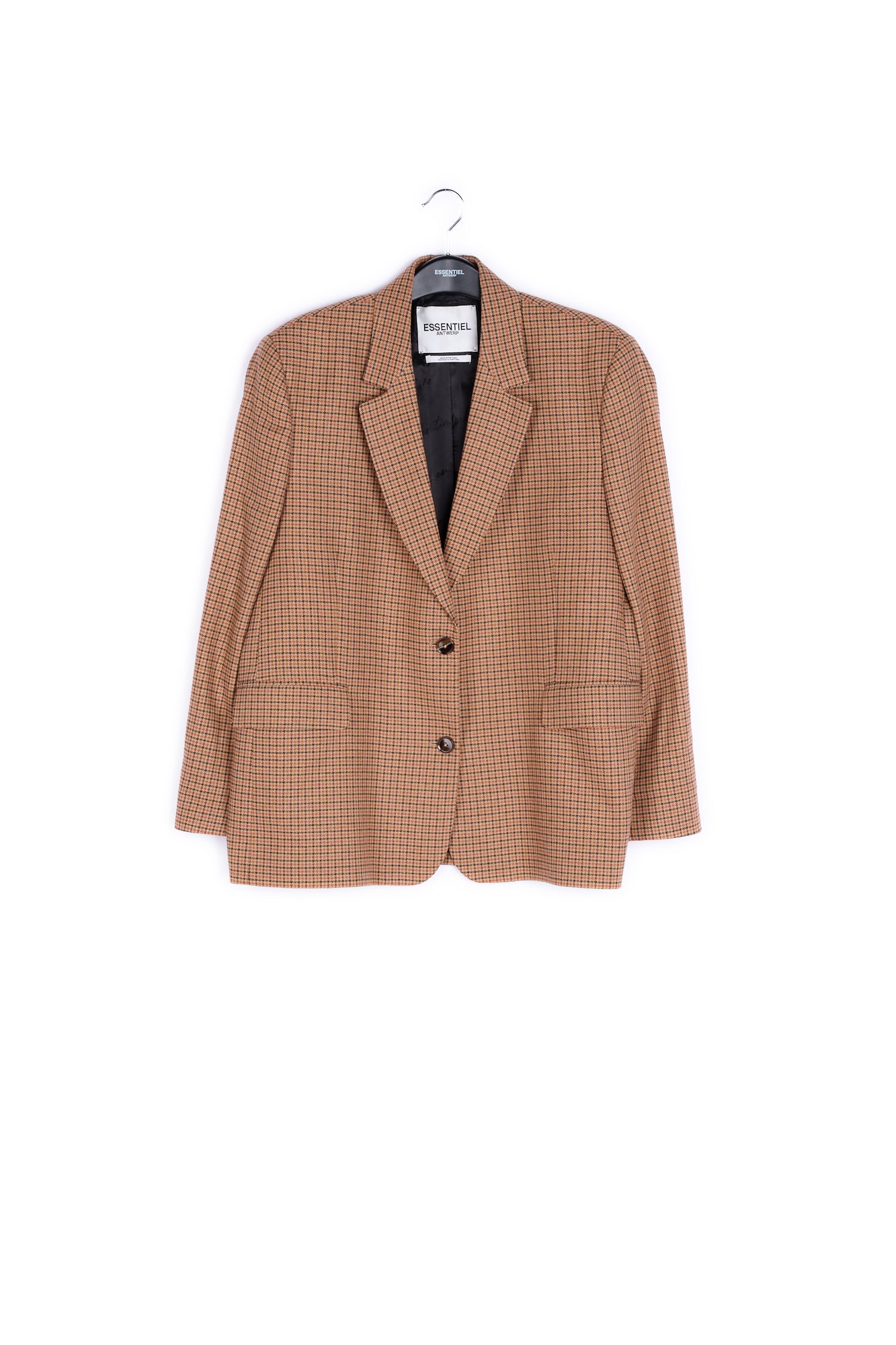 Brown check oversized-fit blazer RE—SSENTIEL | Essentiel second hand