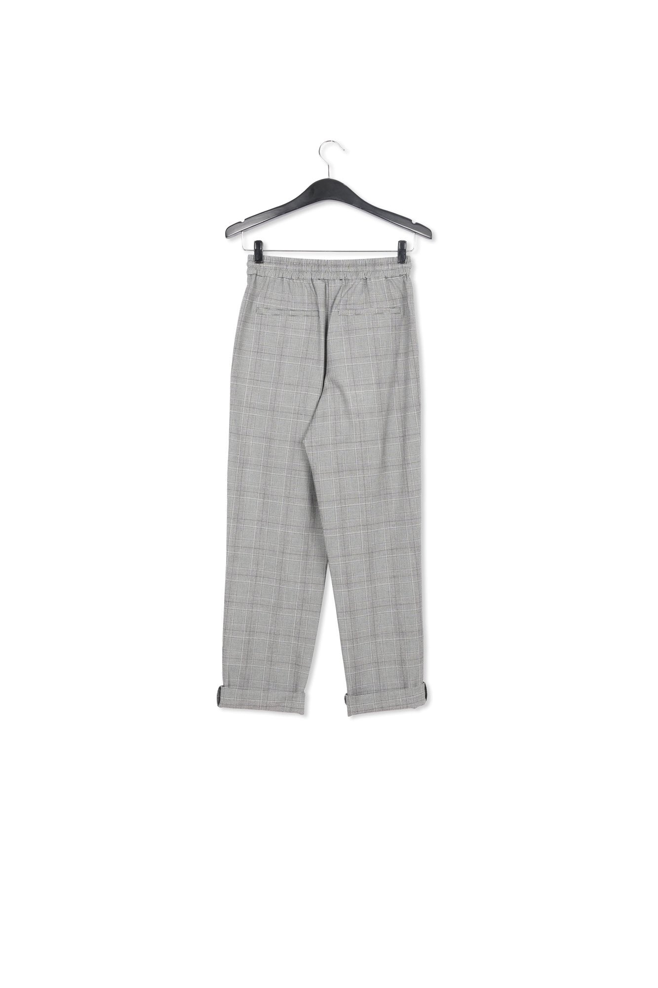 Grey pants with check motif RE—SSENTIEL | Essentiel second hand