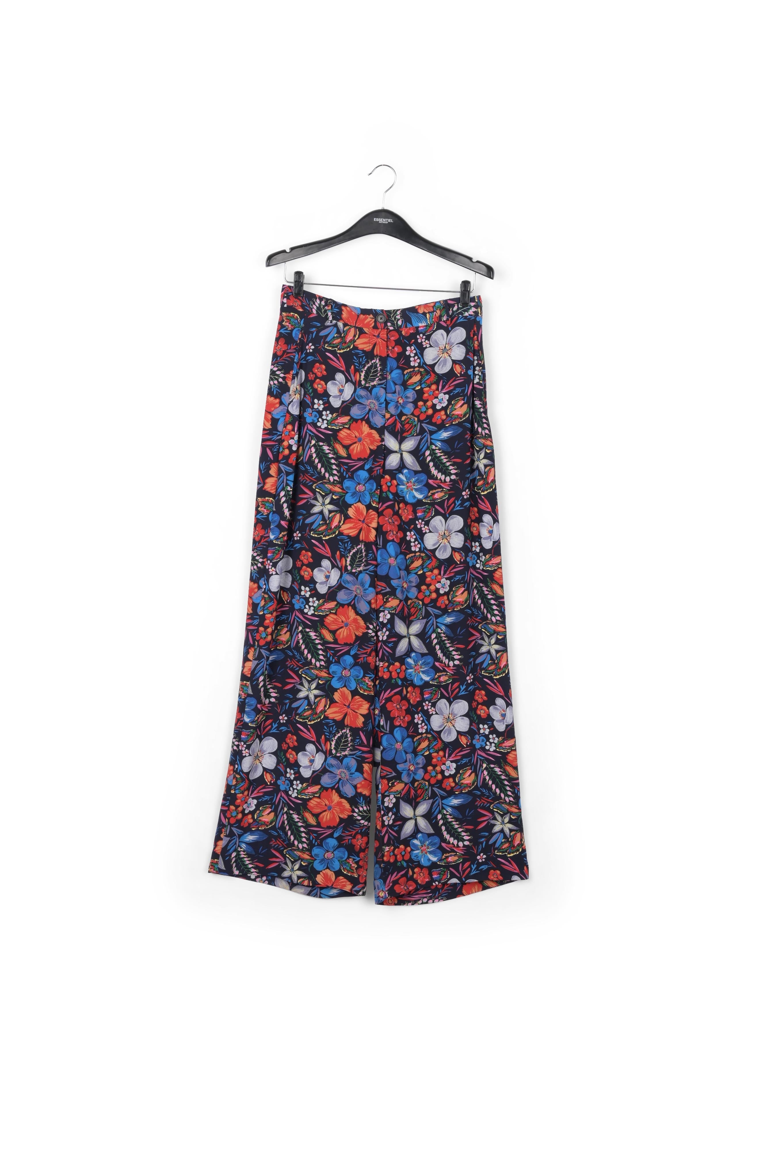 Dark blue floral wide-leg pants RE—SSENTIEL | Essentiel second hand