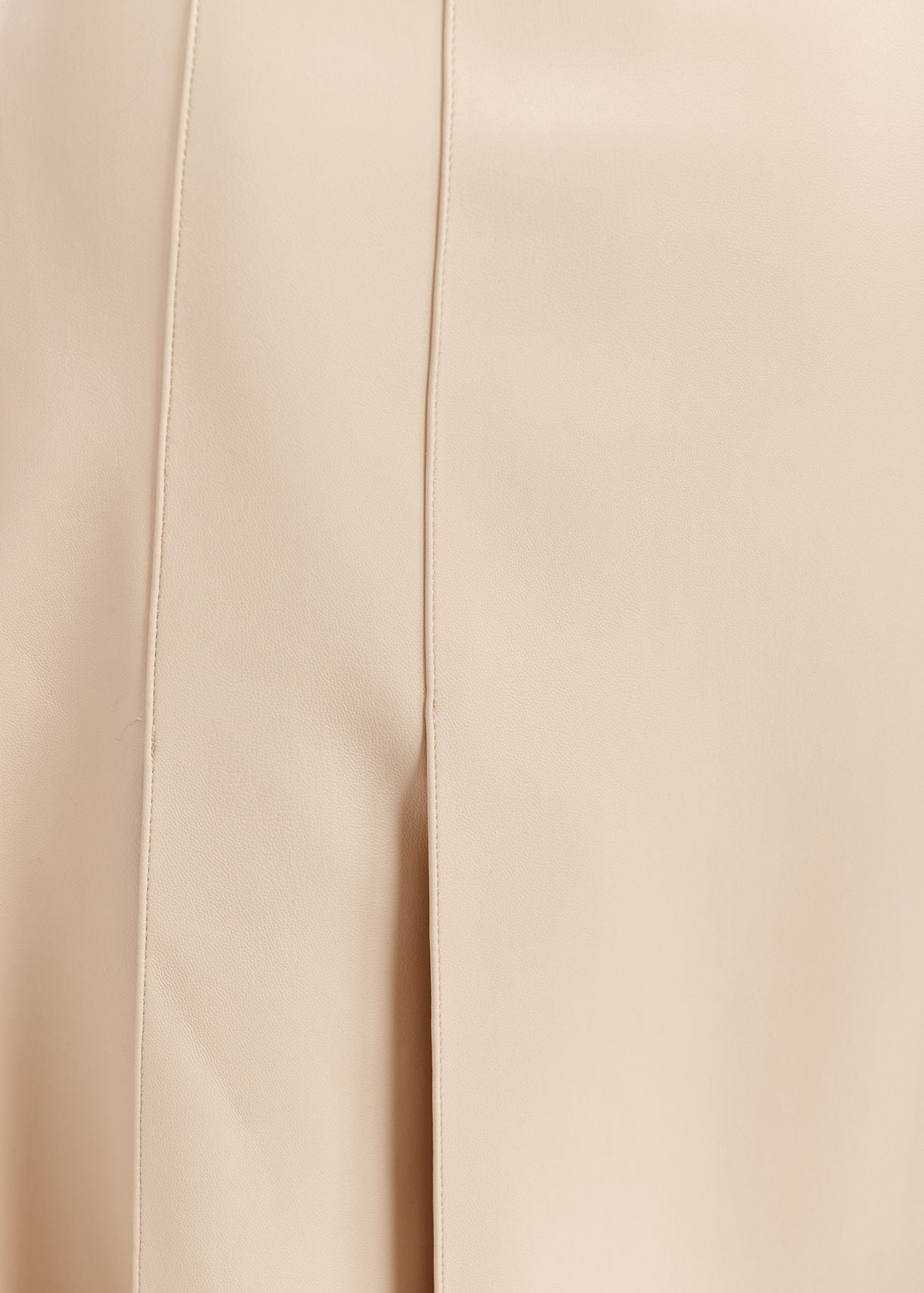 Ecru faux leather midi skirt RE—SSENTIEL | Essentiel second hand