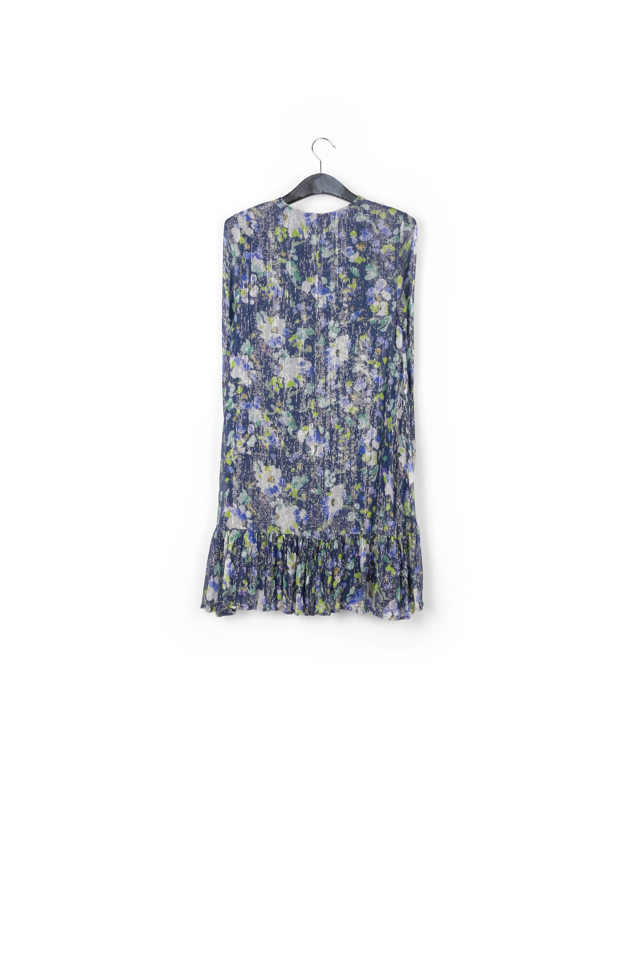 Dark blue floral-print a-line dress RE—SSENTIEL | Essentiel second hand