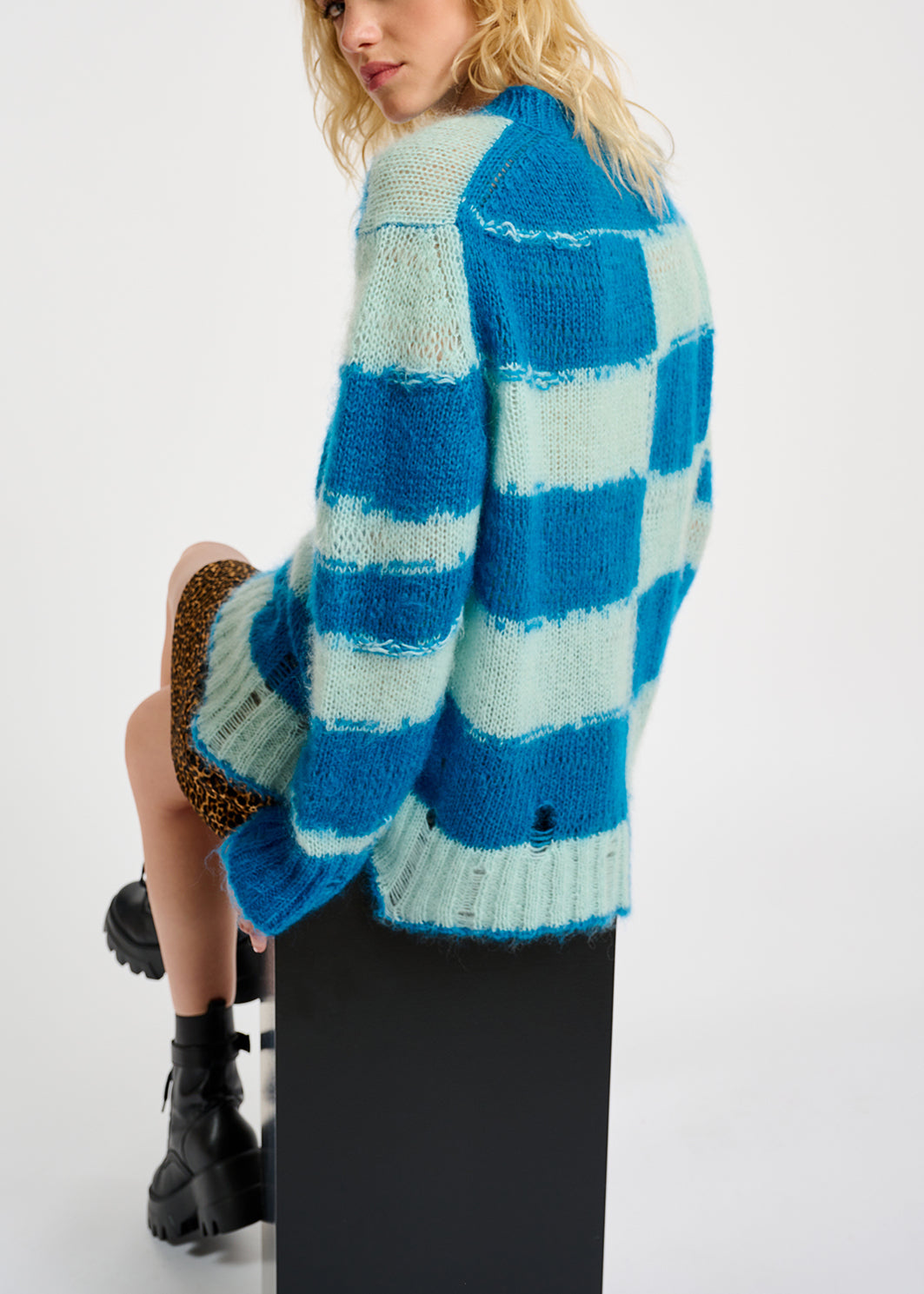 Pull à rayures bleu et bleu clair effet vieilli RE—SSENTIEL | Essentiel second hand