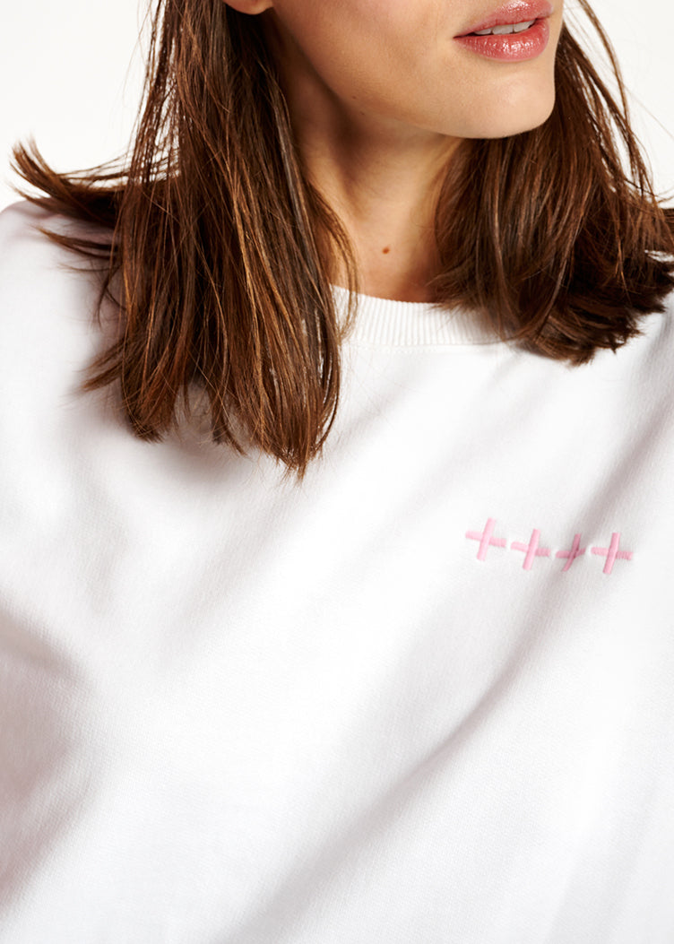 Off-white organic cotton-jersey sweatshirt RE—SSENTIEL | Essentiel second hand