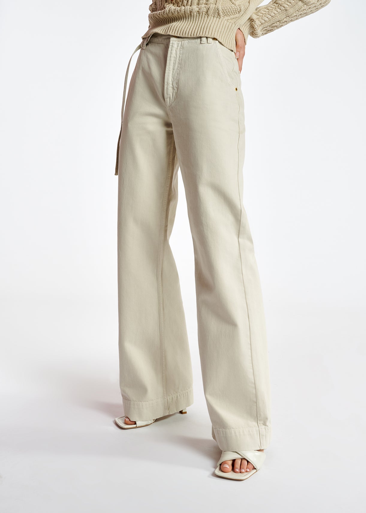 Off-white denim wide-leg jeans RE—SSENTIEL | Essentiel second hand