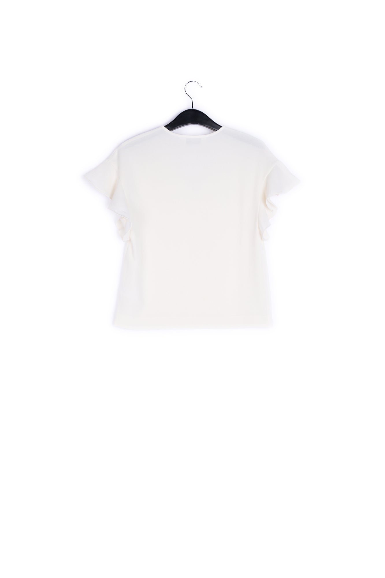 Orange and red floral print top with ruffled sleeves RE—SSENTIEL | Essentiel second hand